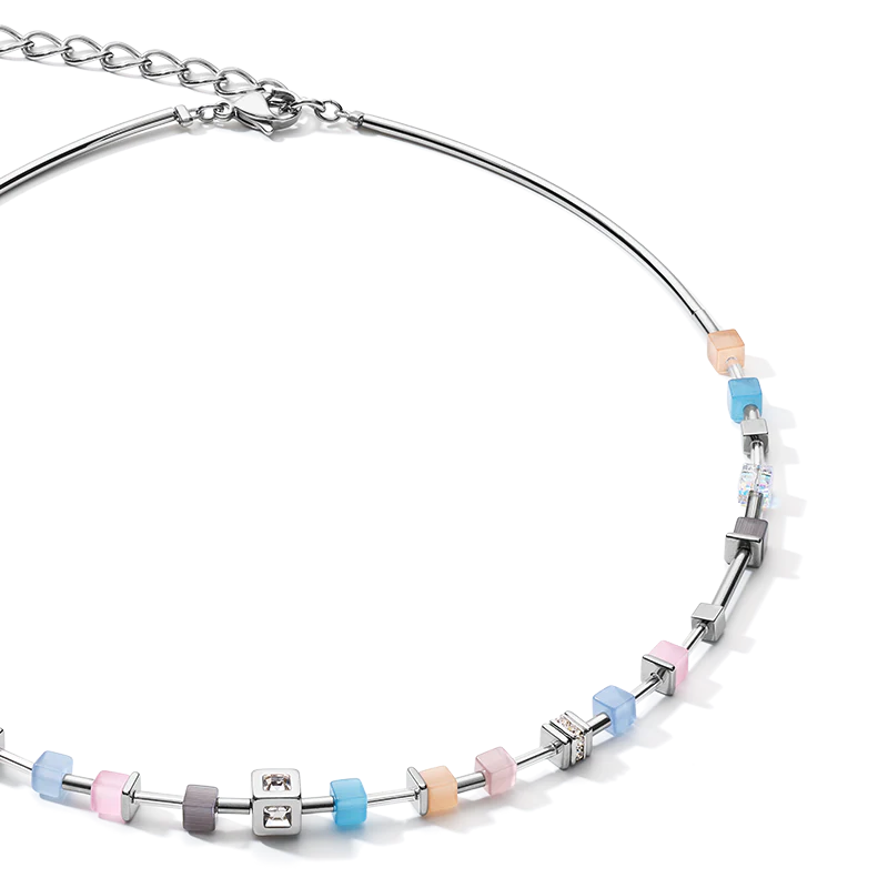 Necklace GeoCUBE® fine pastel blue-rose - Image 2
