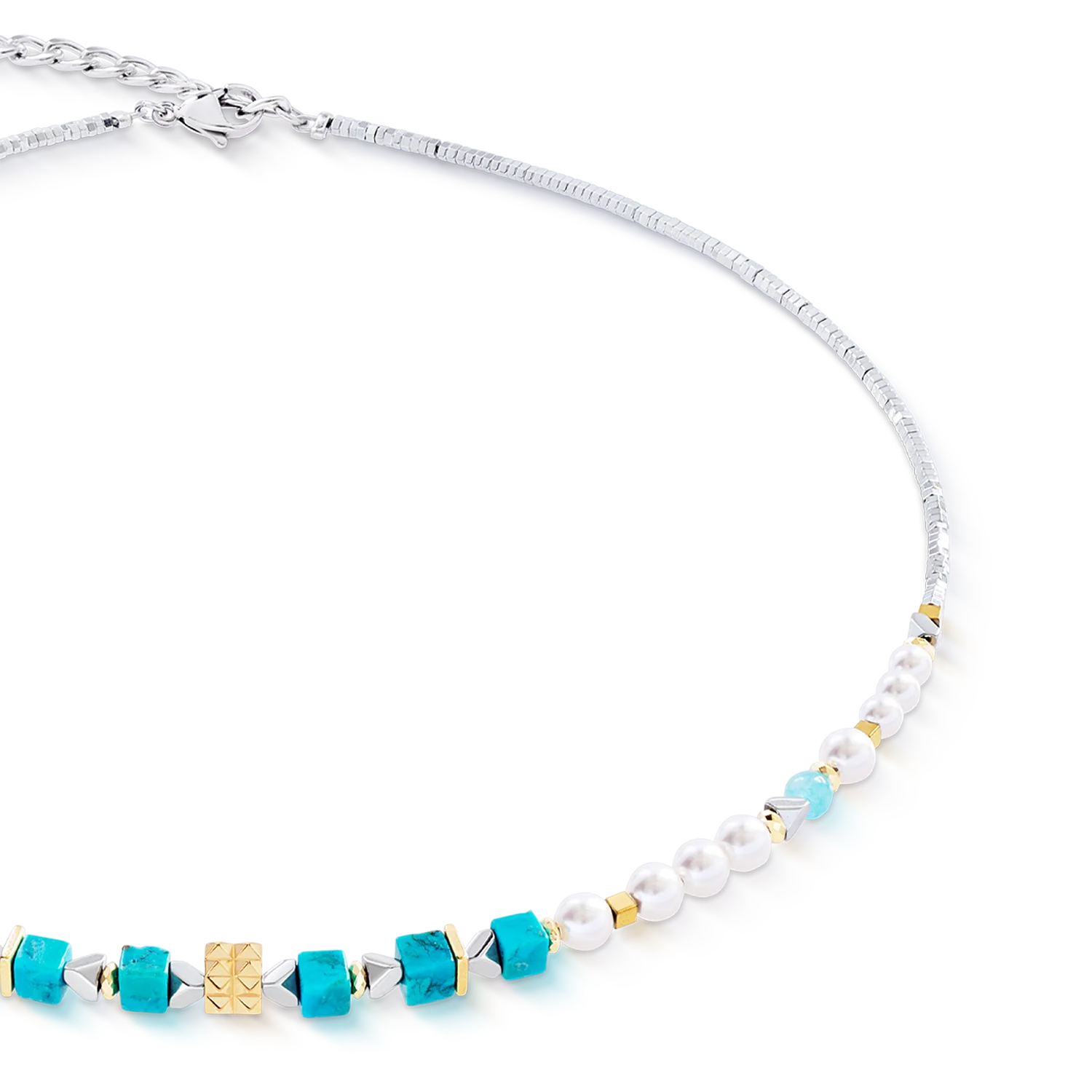 Necklace Modern Elegance Spikes gold-turquoise - Image 2
