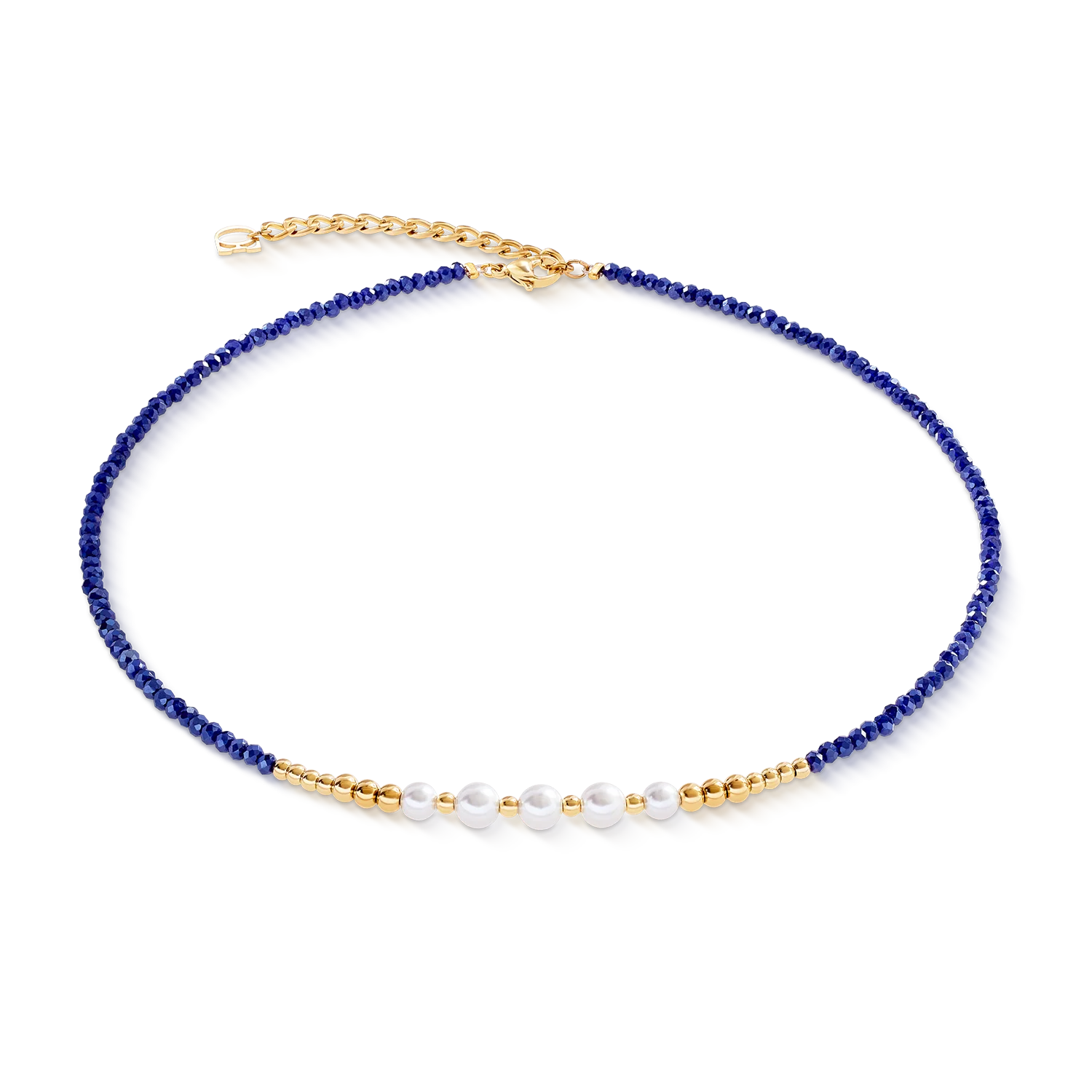Necklace Pearl Line gold-blue