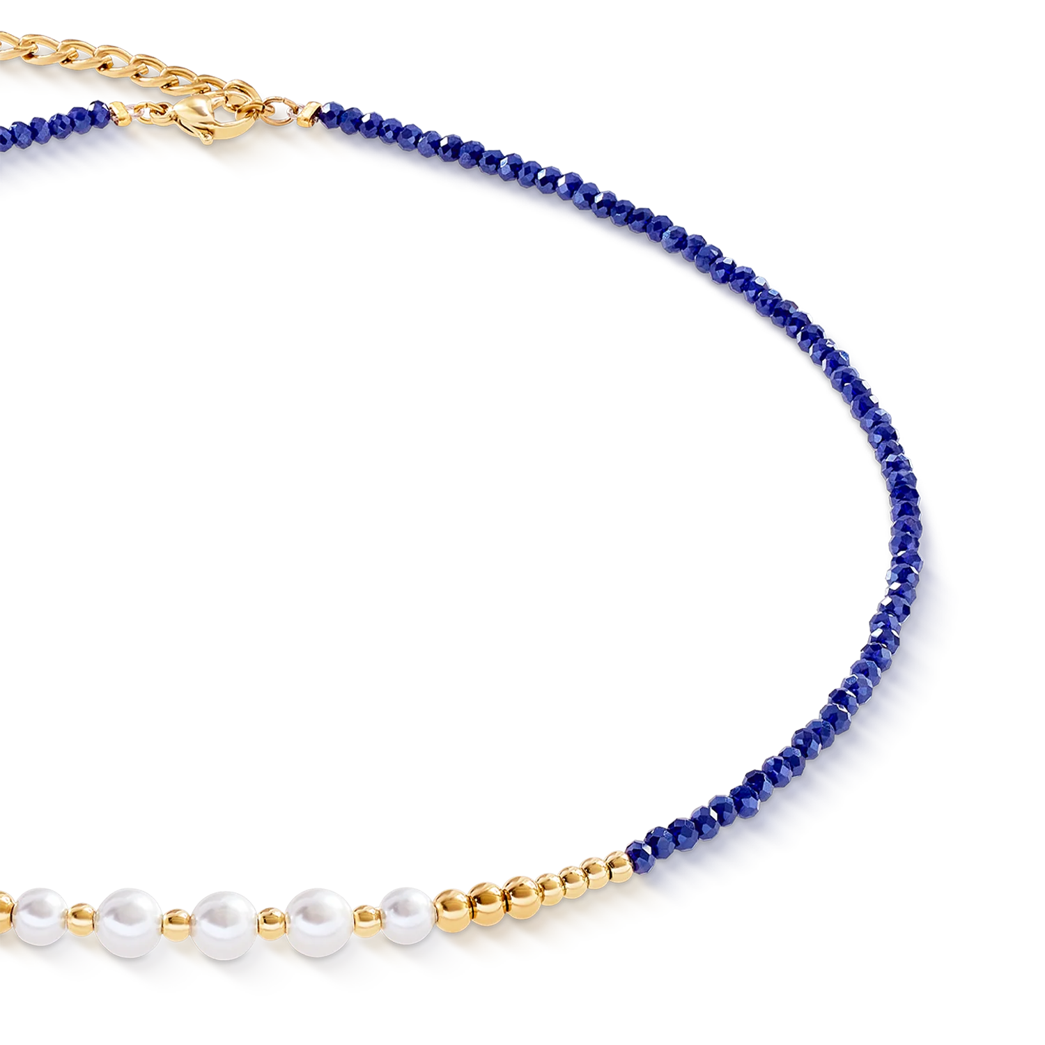 Necklace Pearl Line gold-blue - Image 2