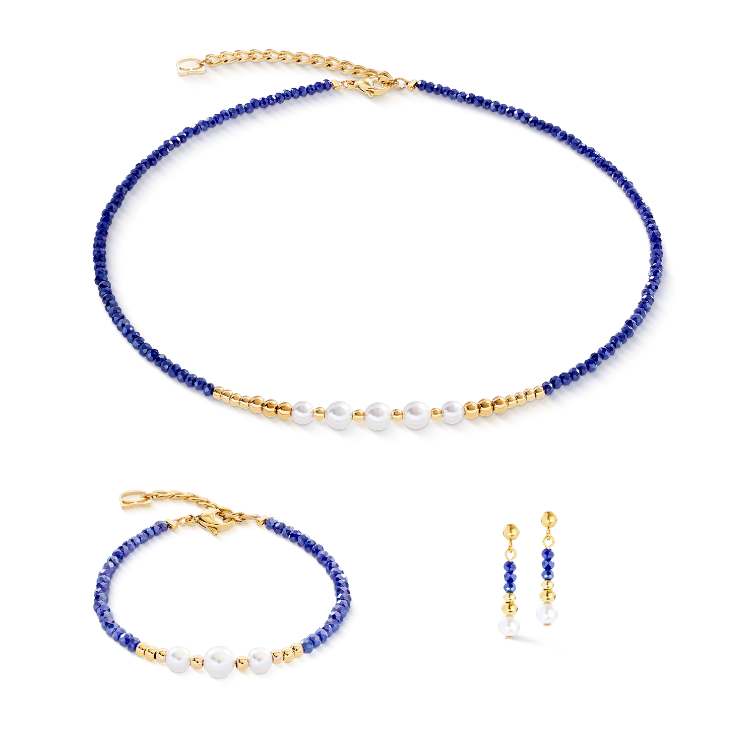 Necklace Pearl Line gold-blue - Image 3