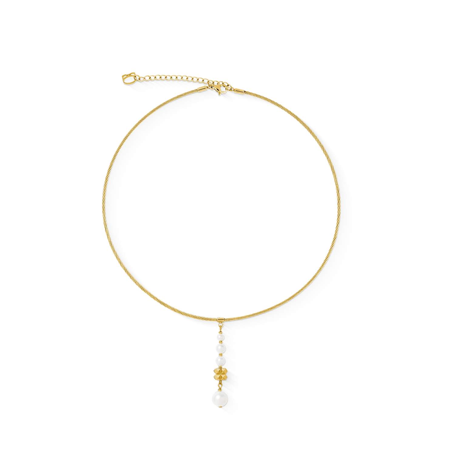 Necklace Pearl & Spikes Drop gold