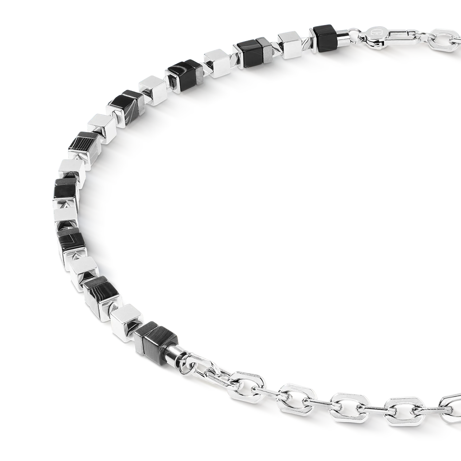 Necklace Precious Cubes Chain black-silver - Image 2