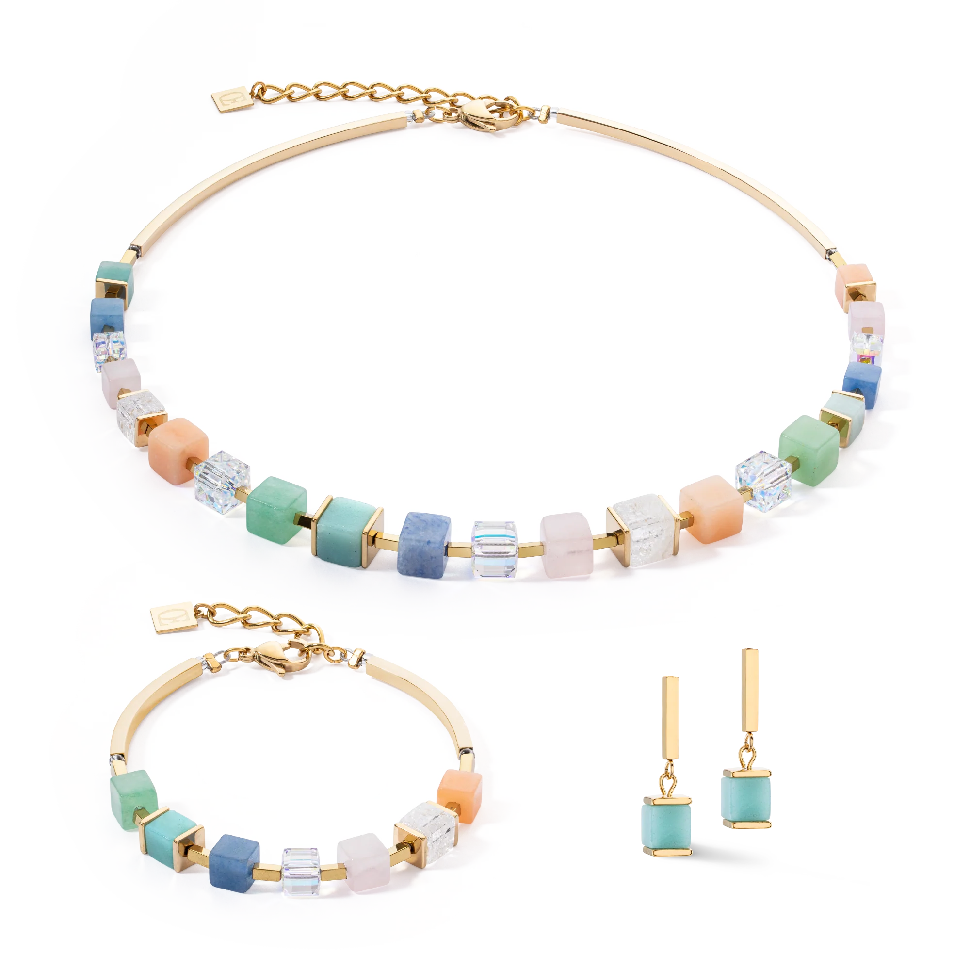 Necklace Precious Statement Cubes multicolour-gentle - Image 3