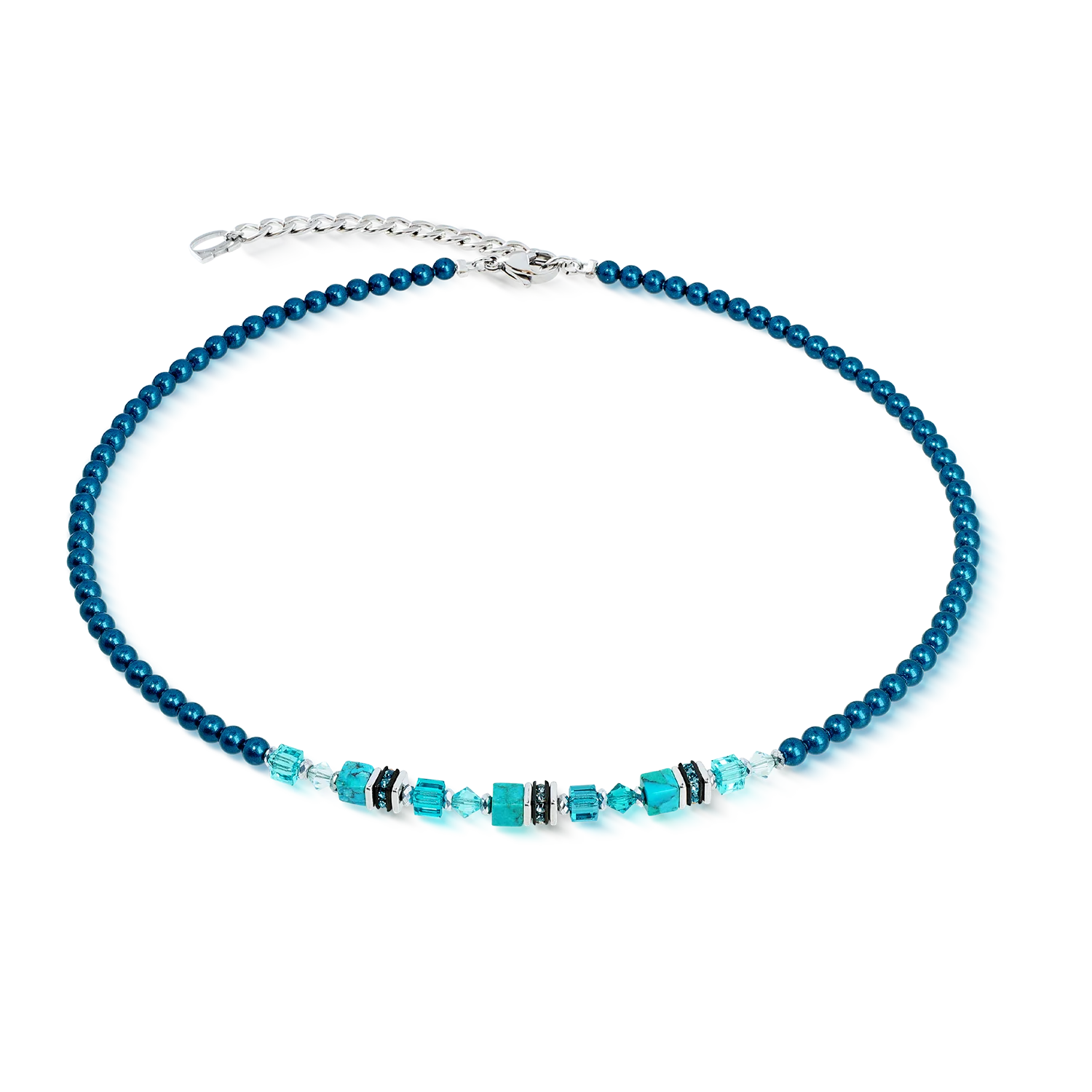 Necklace Princess Teal Glow silver