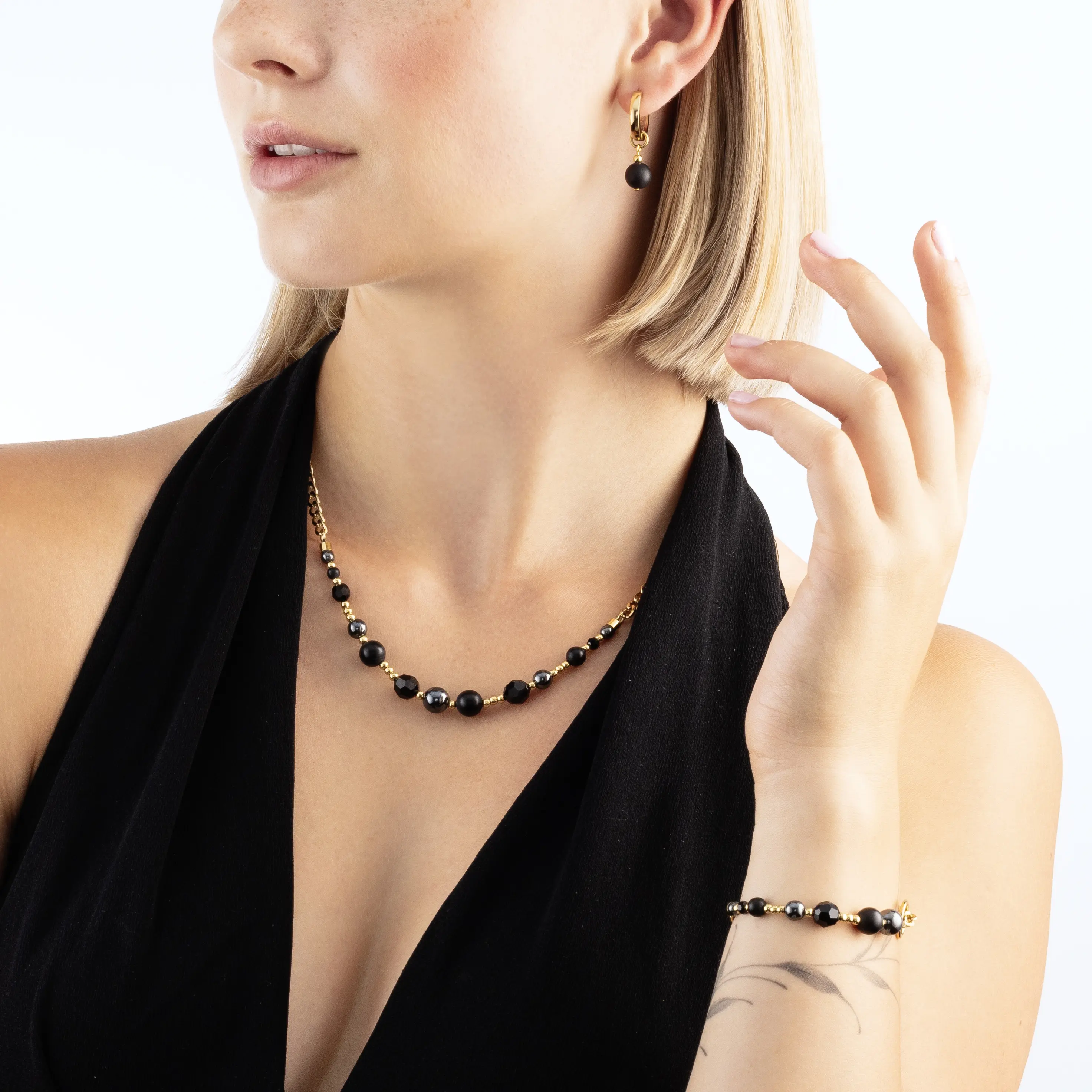 Necklace Pure Spheres gold-black - Image 4