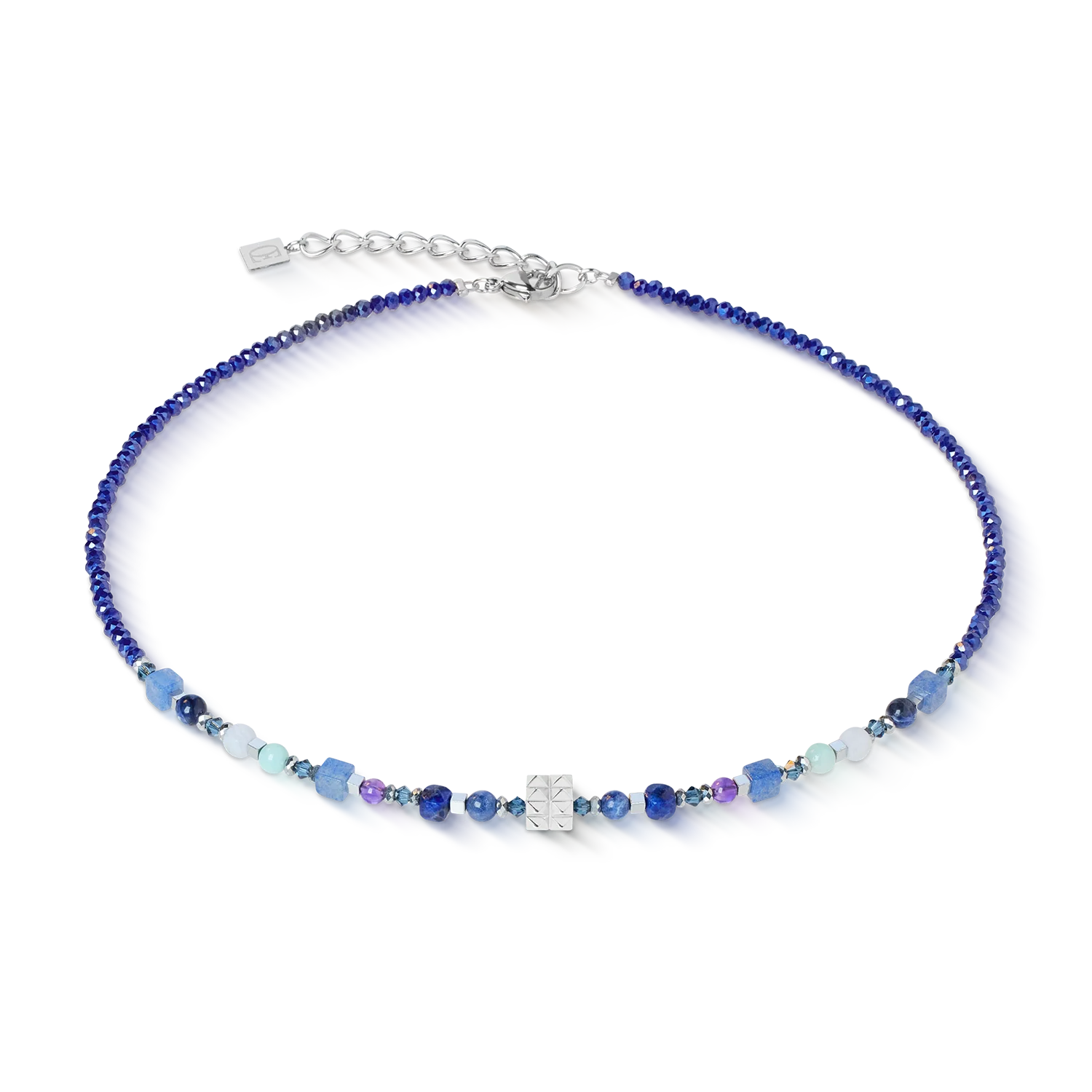 Necklace Shape Mix Spikes Blue Moon