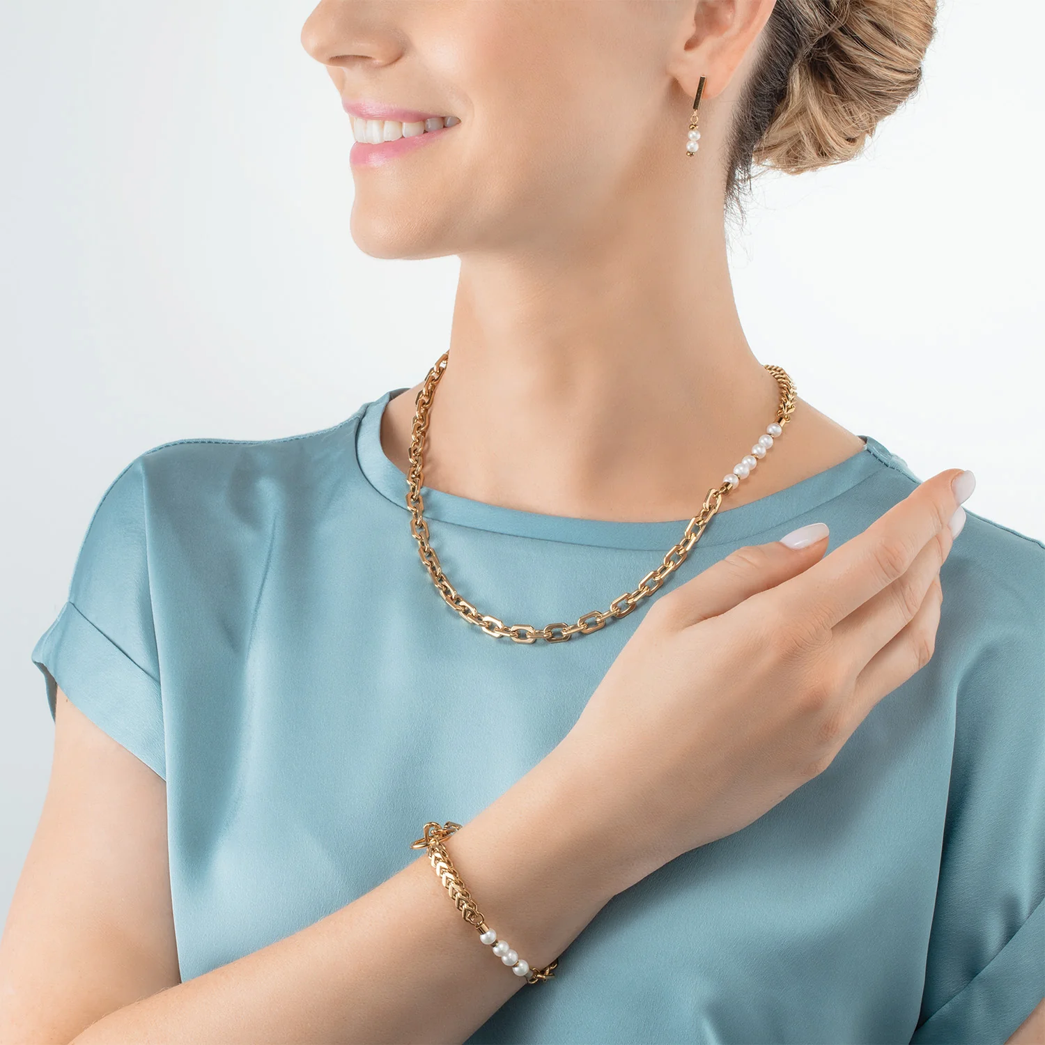 Necklace Shape Shifter Freshwater Pearls gold - Image 4