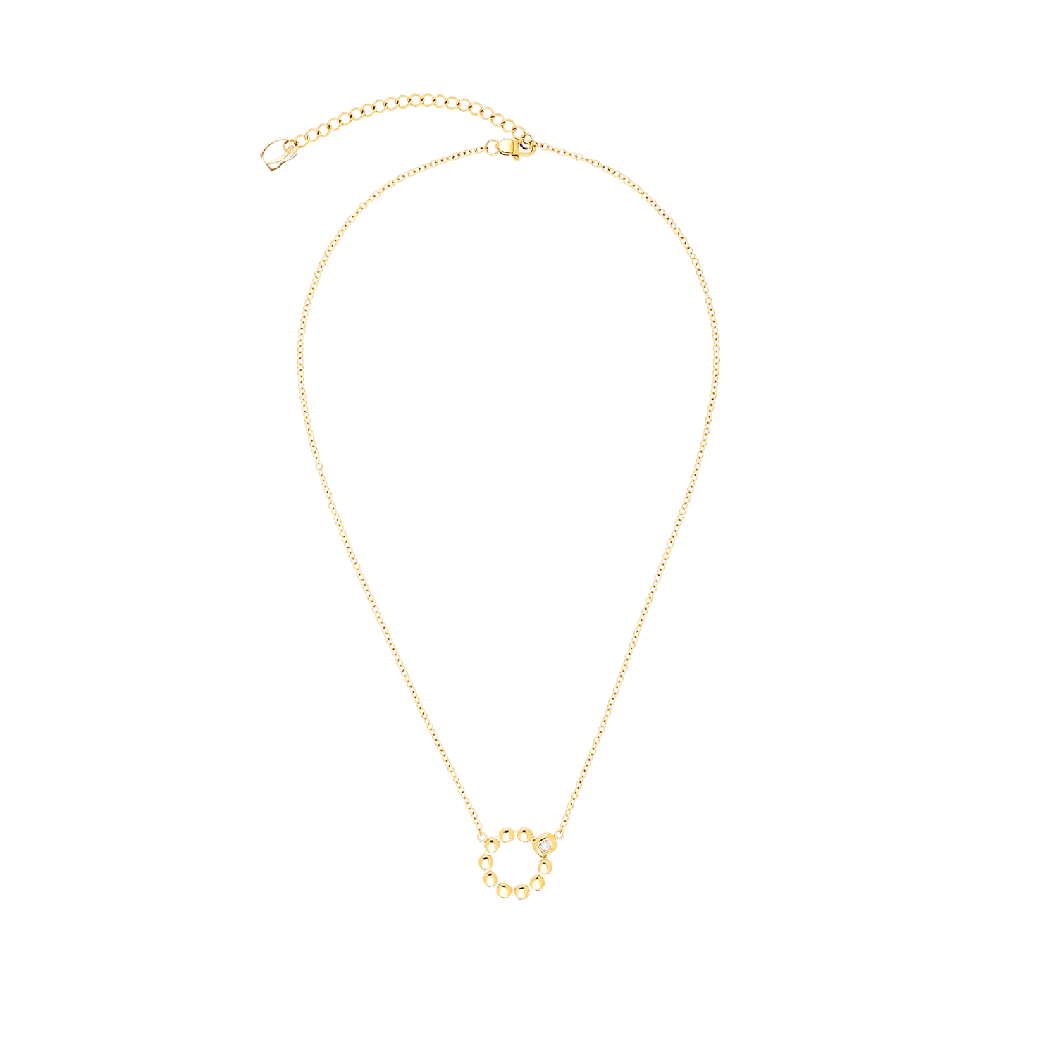 Necklace Small Soft Cube Circle Glow gold