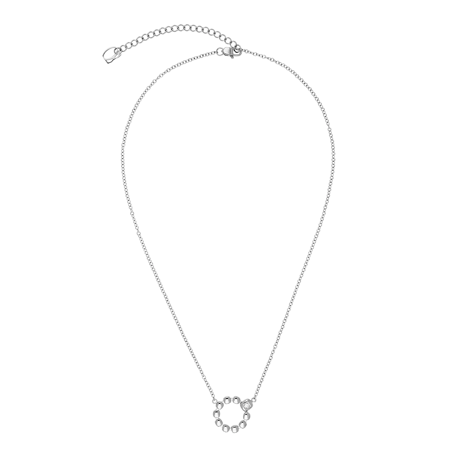 Necklace Small Soft Cube Circle Glow silver