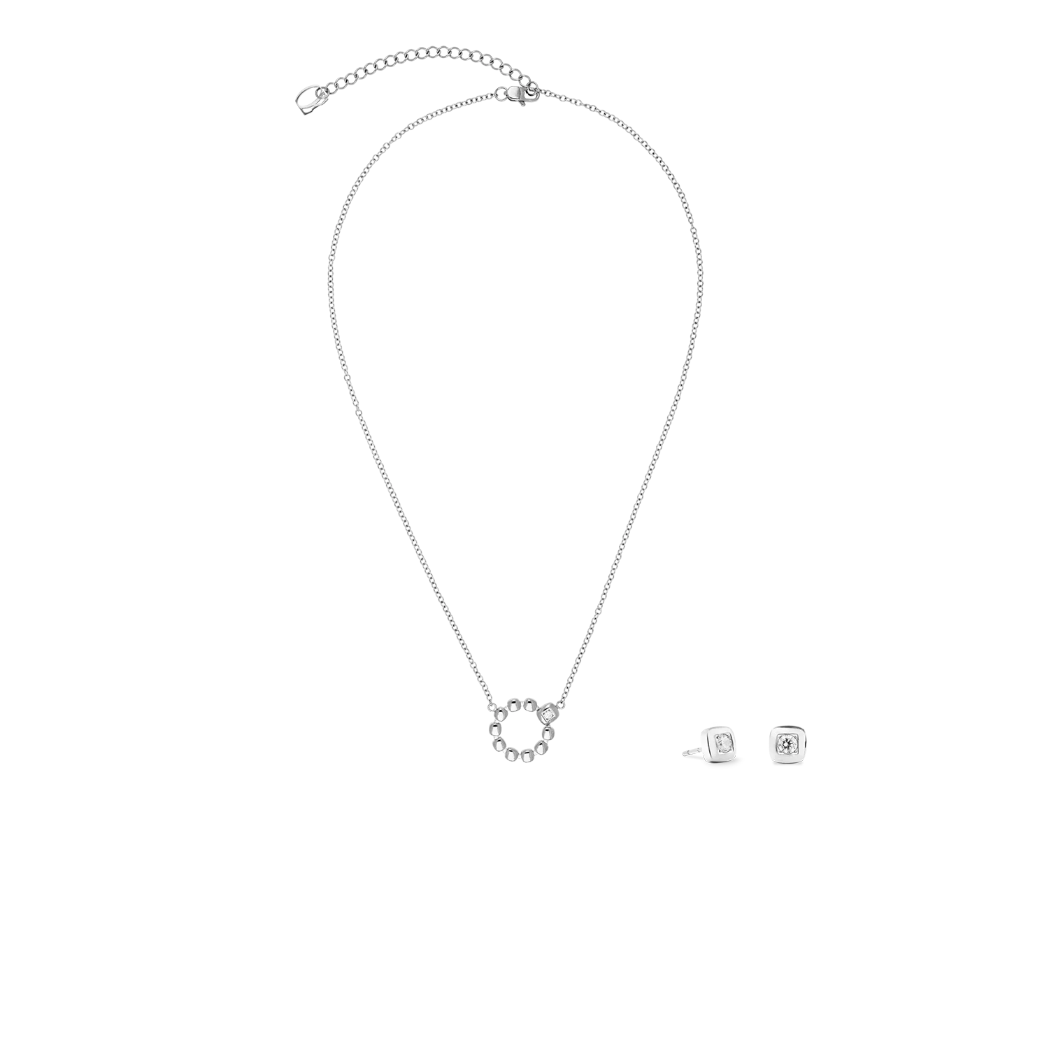Necklace Small Soft Cube Circle Glow silver - Image 3