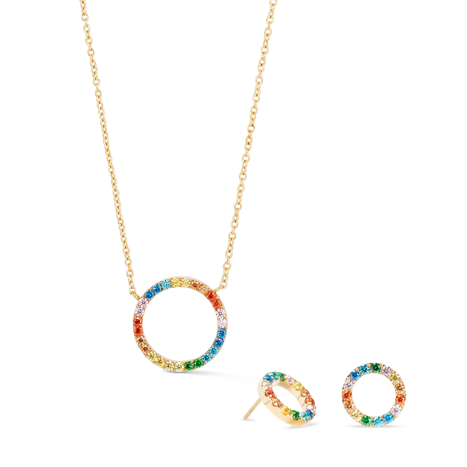 Necklace Sparkling Circle gold-multicolour - Image 3