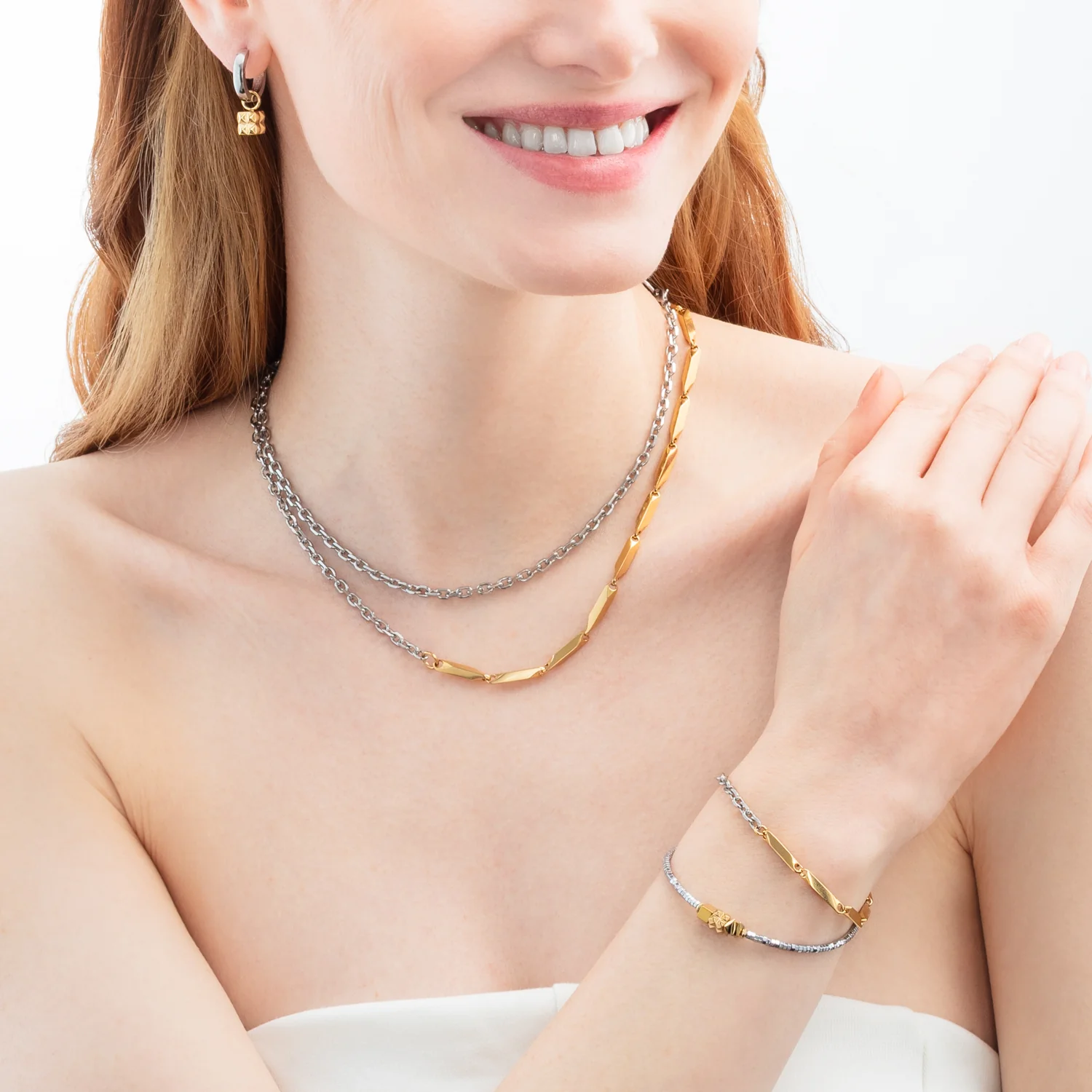 Necklace Twisted Layers Duo bicolour - Image 4