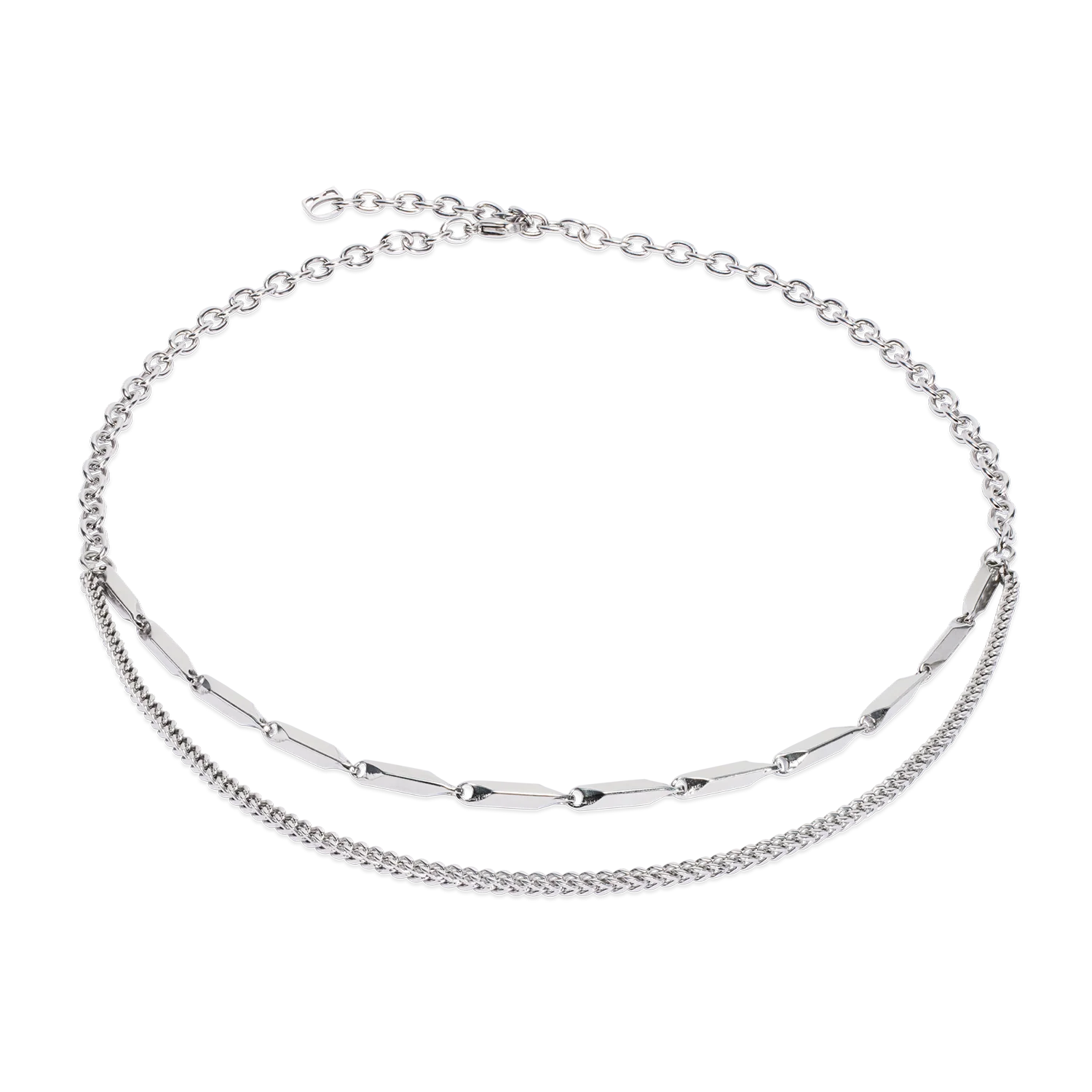 Necklace Twisted Layers silver