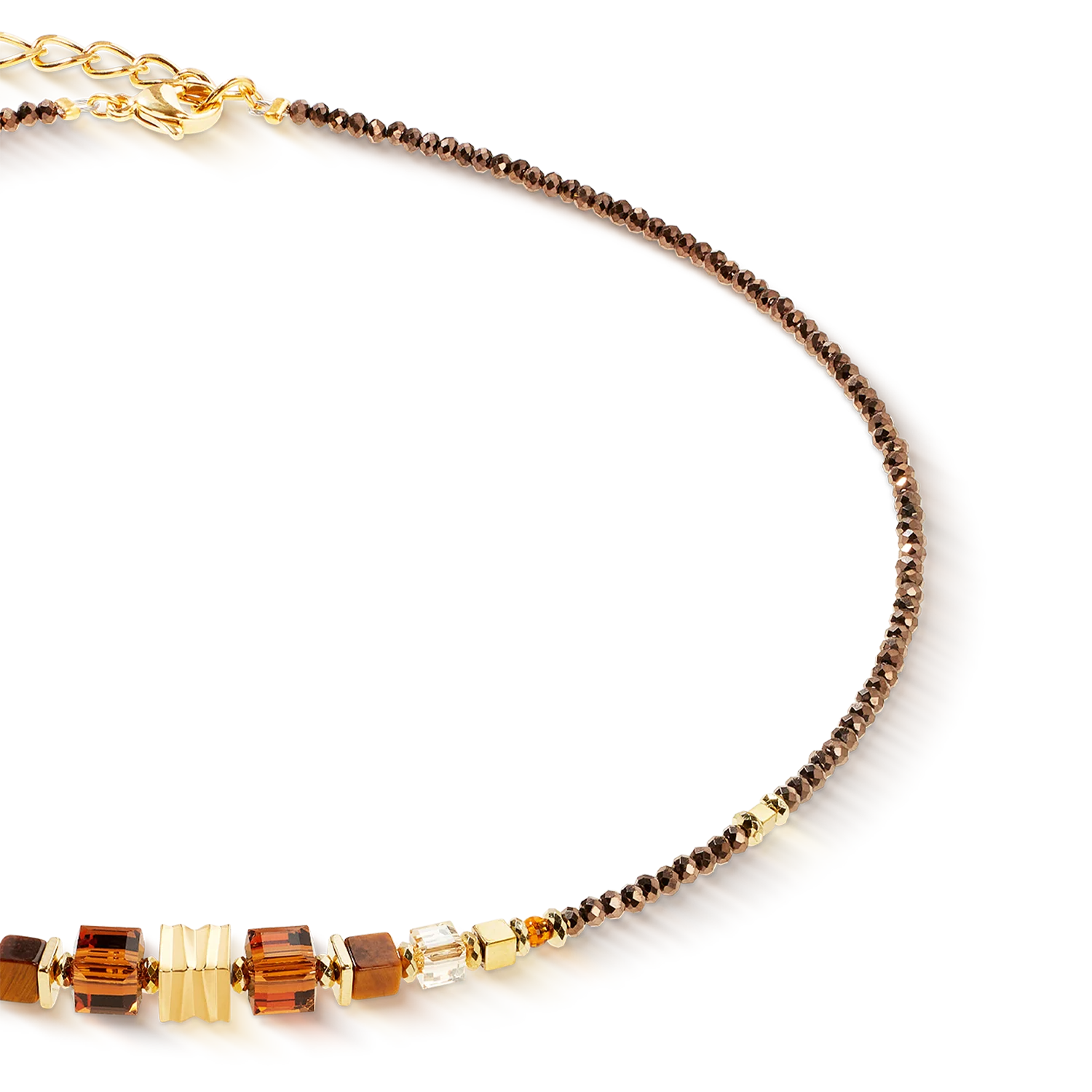 Necklace Wave Cube Flow gold-brown - Image 2