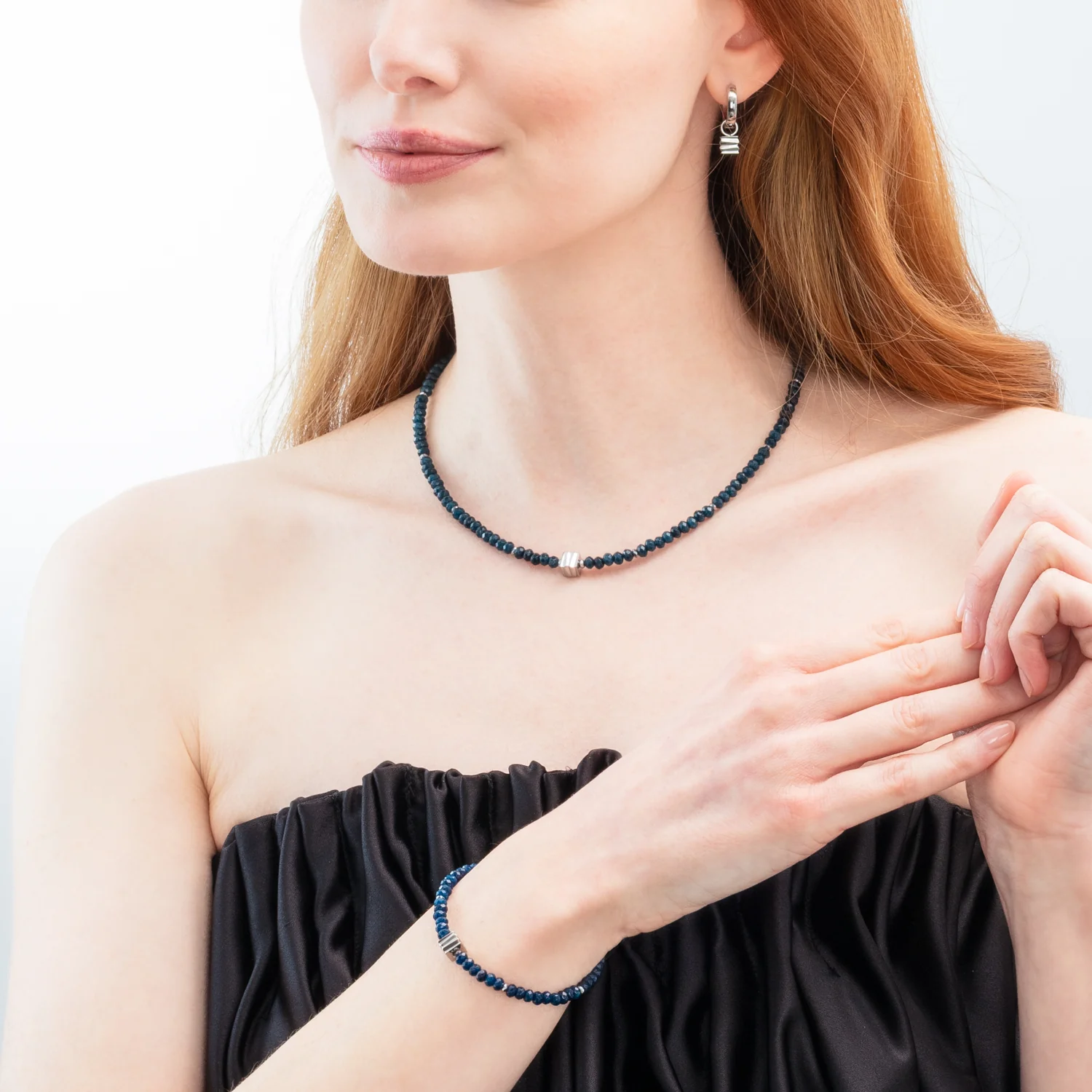 Necklace Wave Essence Navy Jade Silver - Image 4