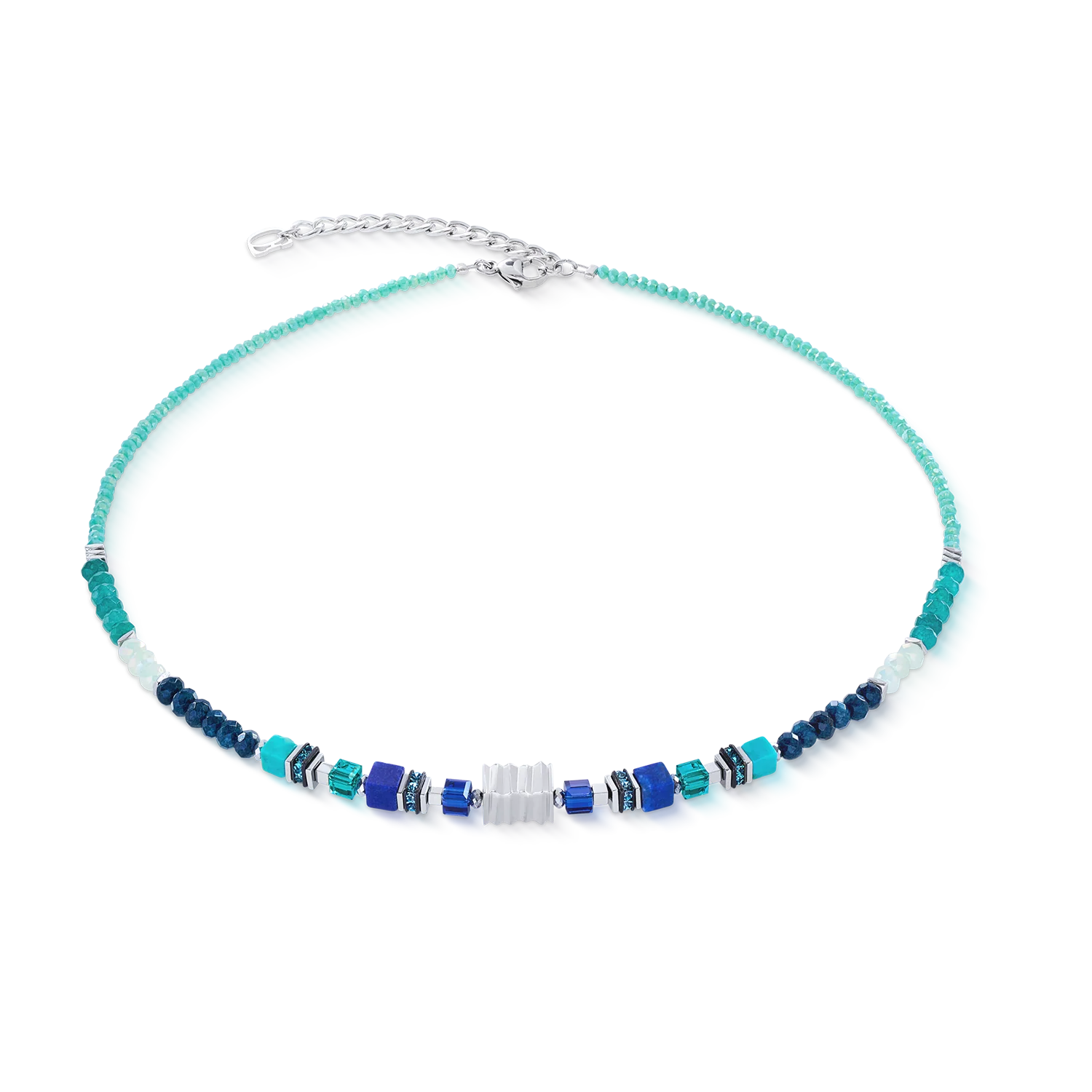 Necklace Wave Precious Flow silver-teal