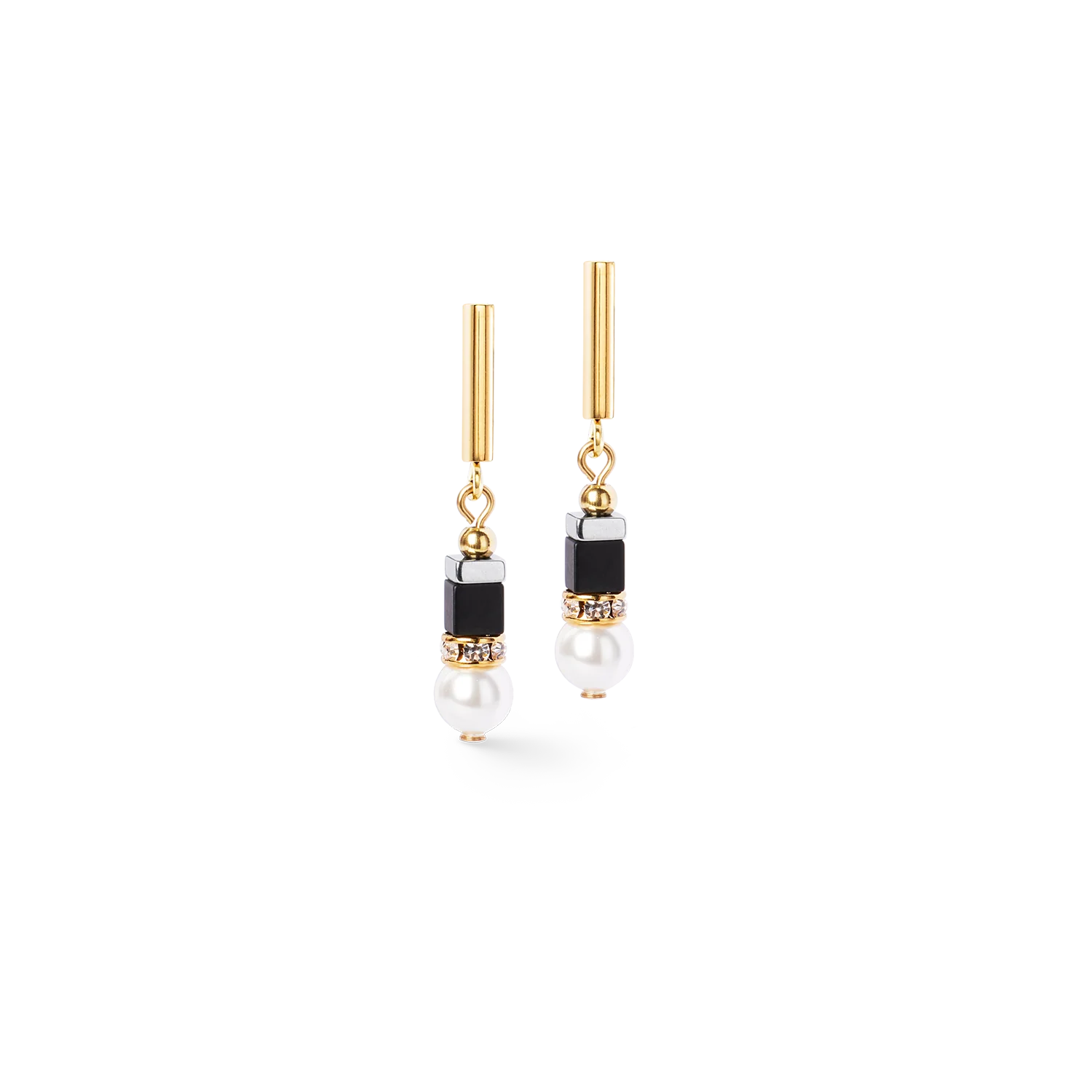 Precious Fusion Offset earring black-pearl
