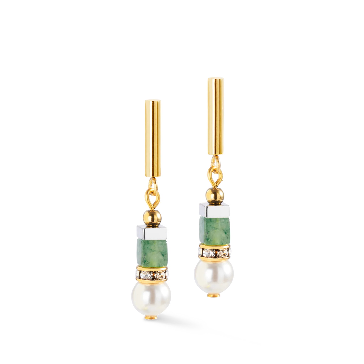 Precious Fusion Offset earrings gold-green - Image 2