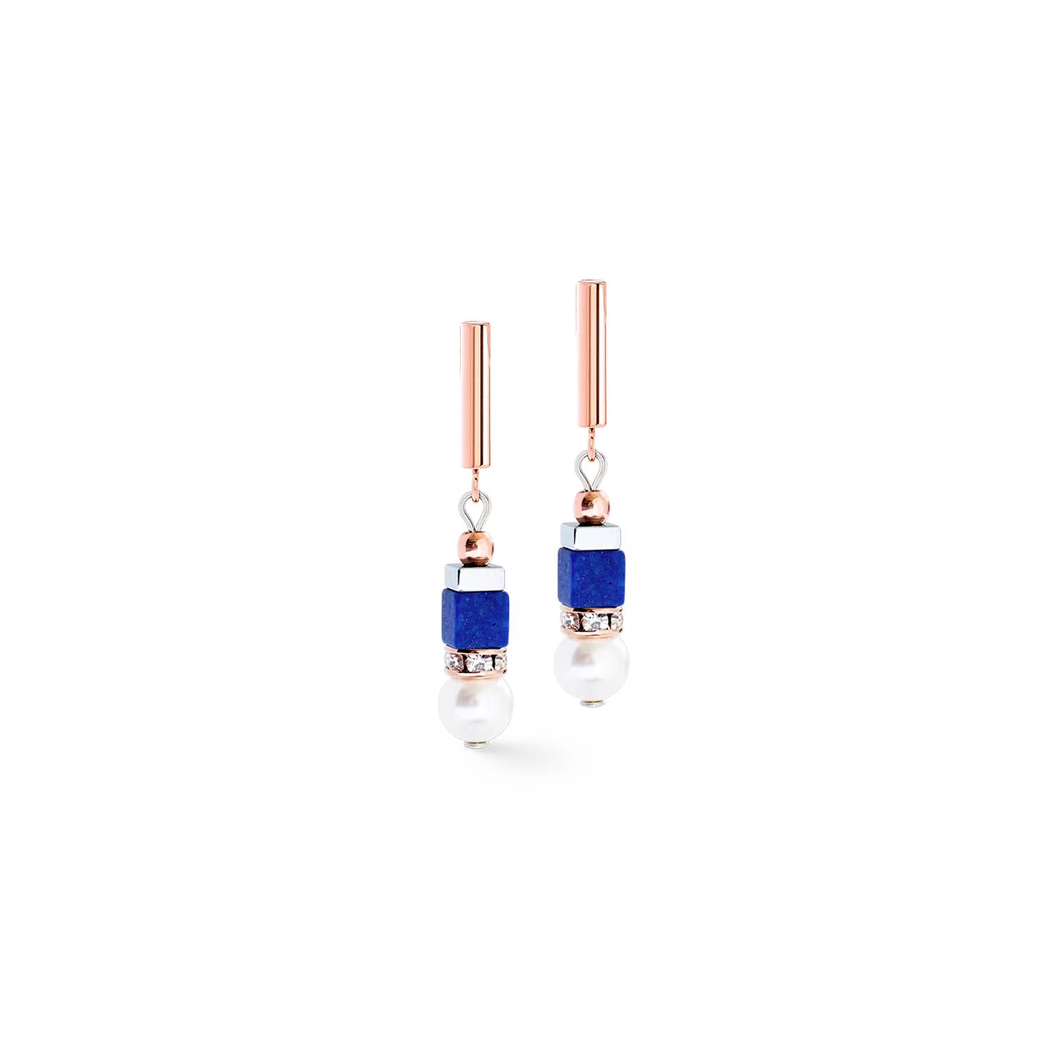Precious Fusion Offset earrings rose gold-blue