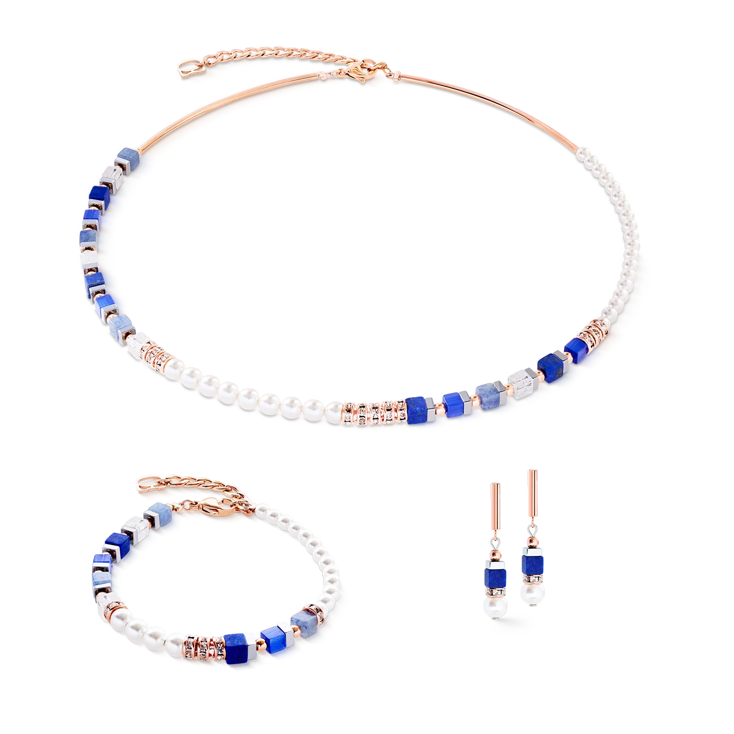 Precious Fusion Offset earrings rose gold-blue - Image 3