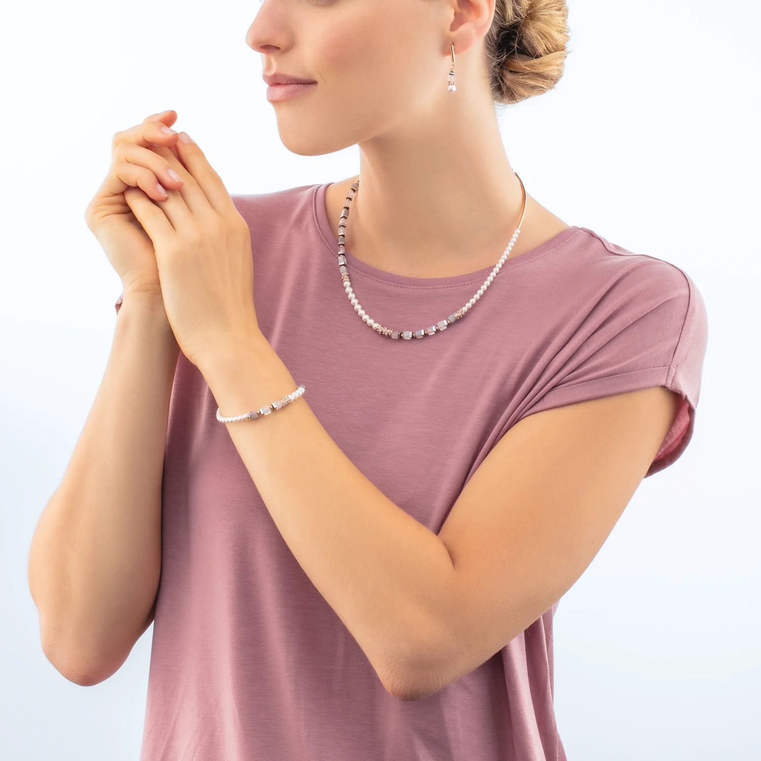 Precious Fusion Offset necklace rose gold-ice pink - Image 4