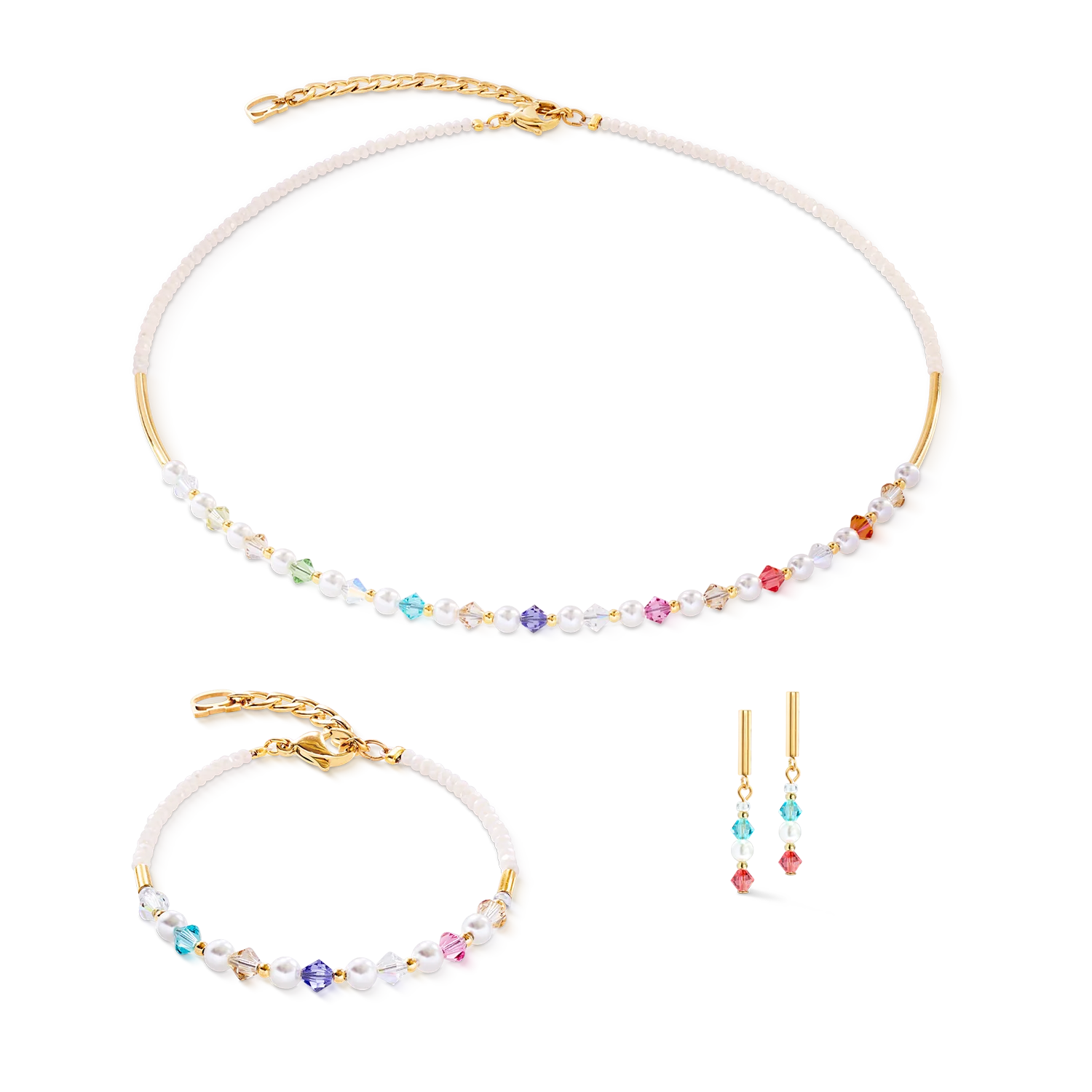 Princess Pearls necklace gold rainbow - Image 3
