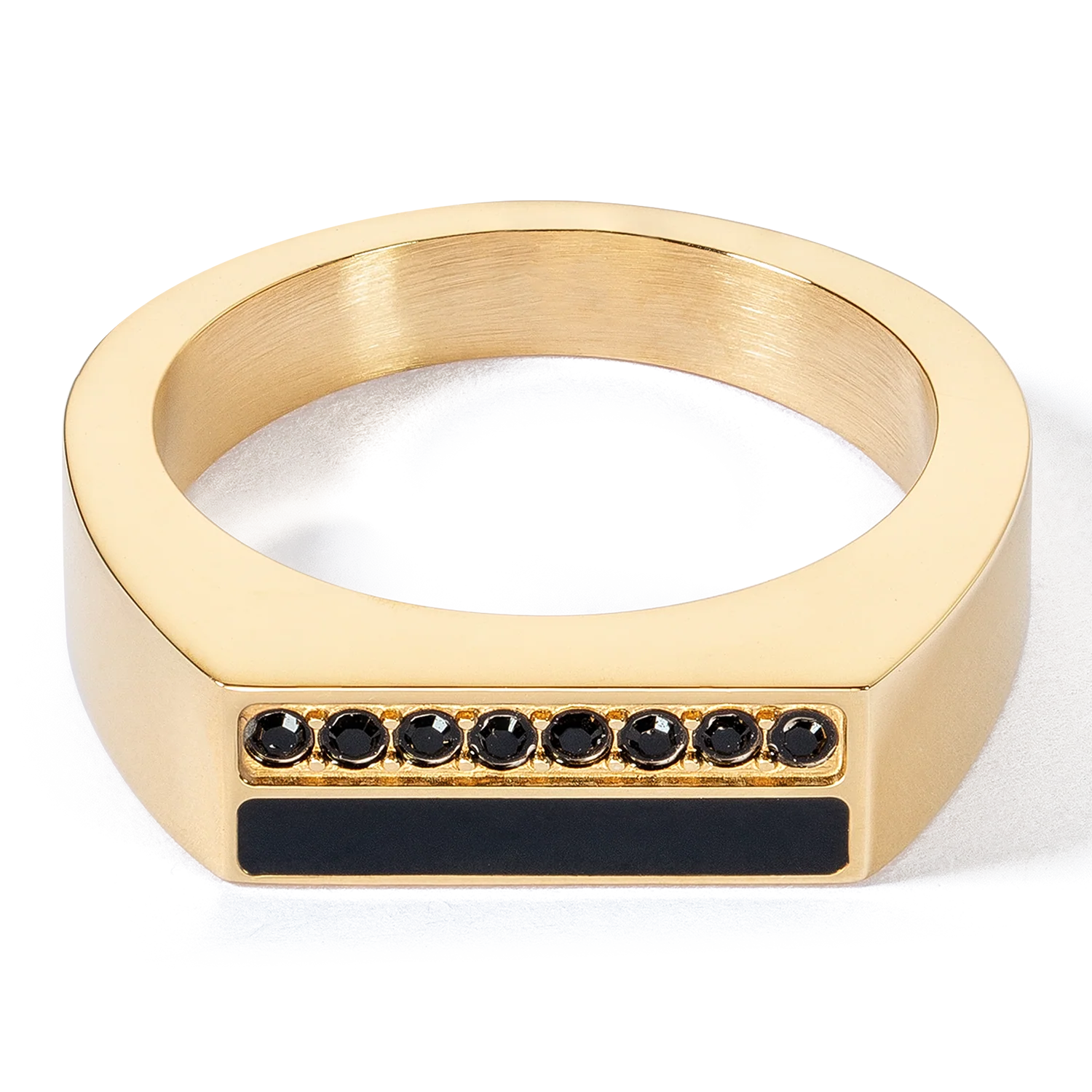 Ring Square Stripes gold-black - Image 2