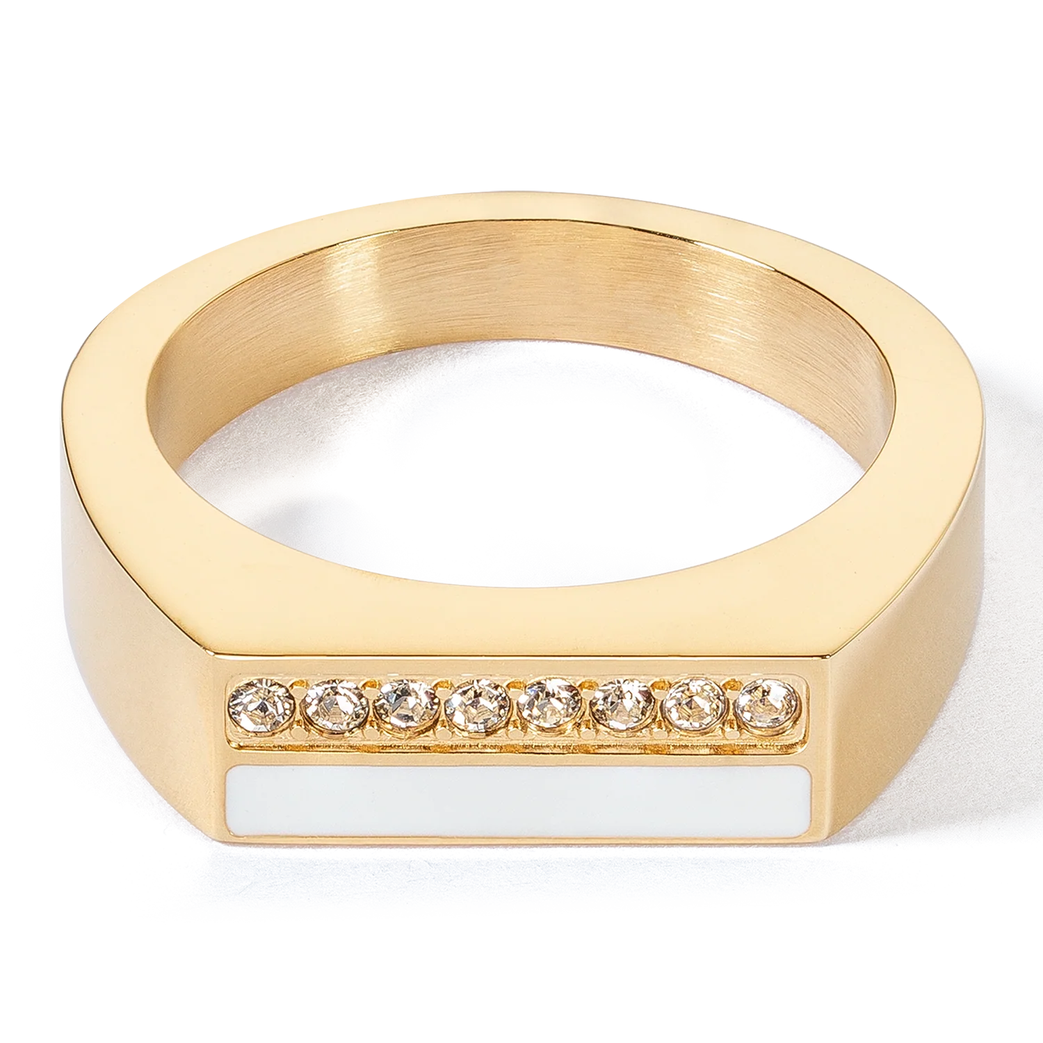 Bague Square Stripes or-blanc - Image 2