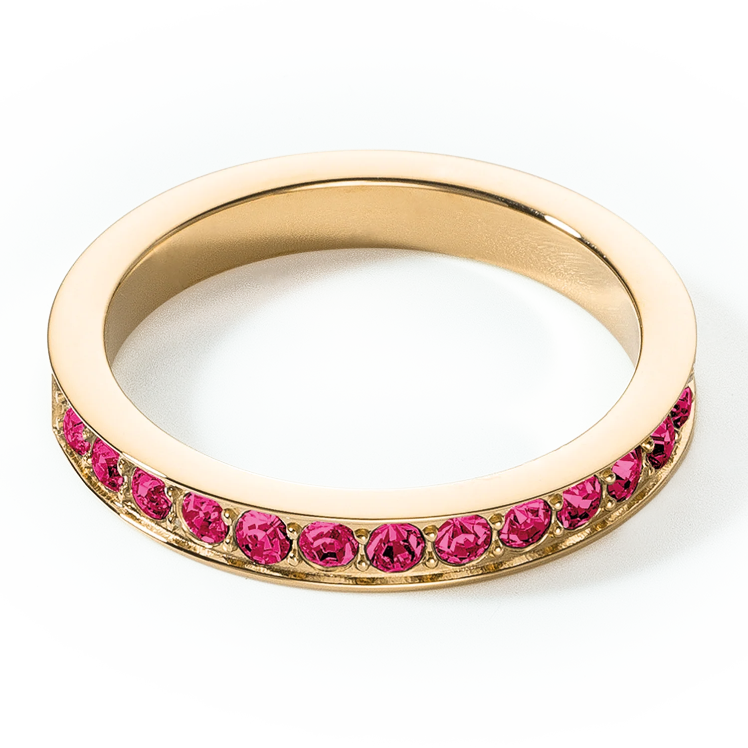 Ring stainless steel & crystals gold pink - Image 2
