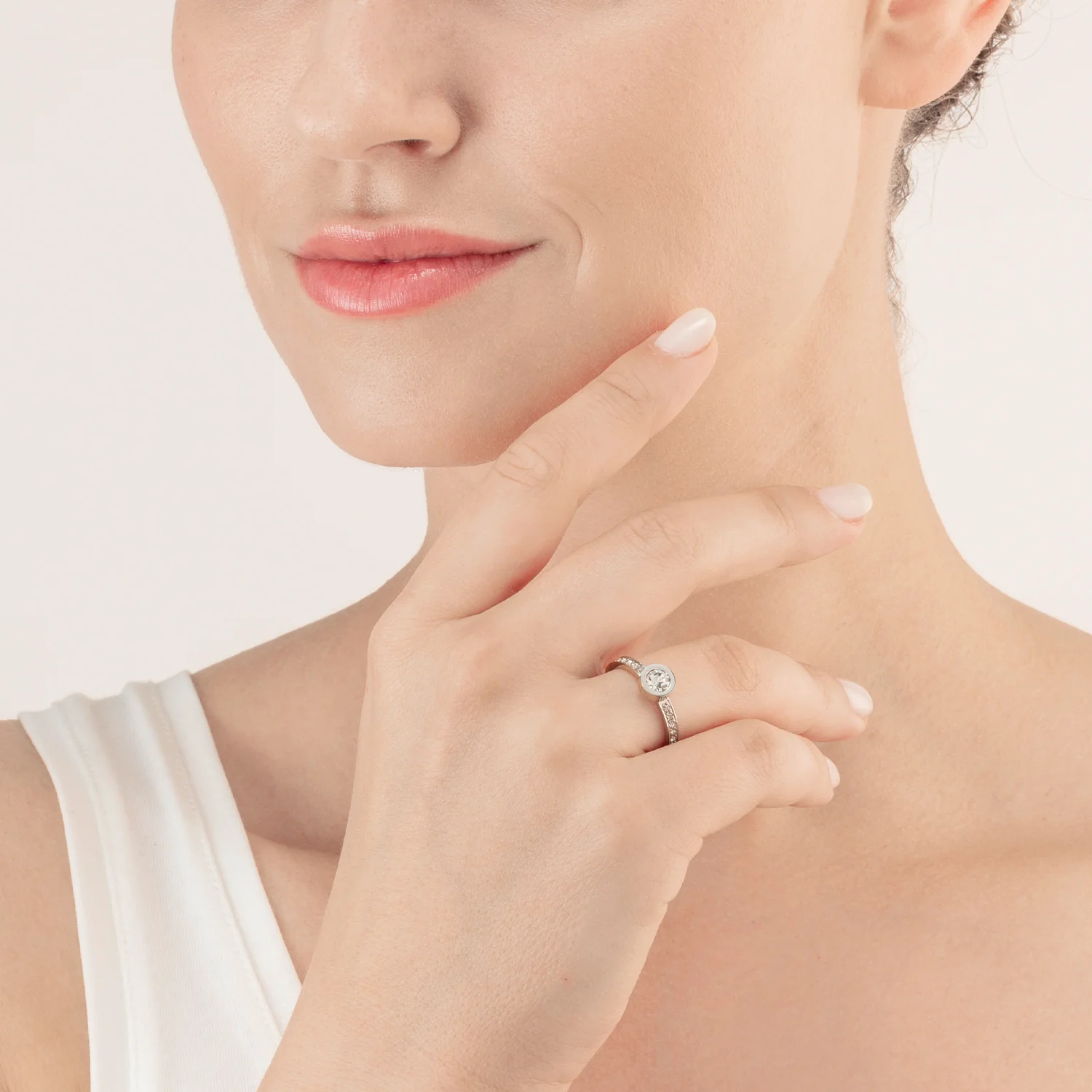 Sparkling Dots ring silver crystal - Image 3