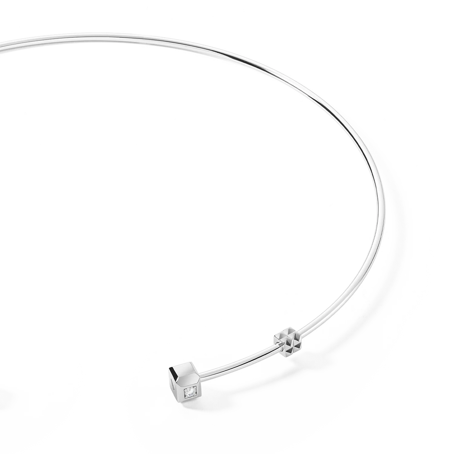 STATEMENT Collection open torque necklace silver - Image 2