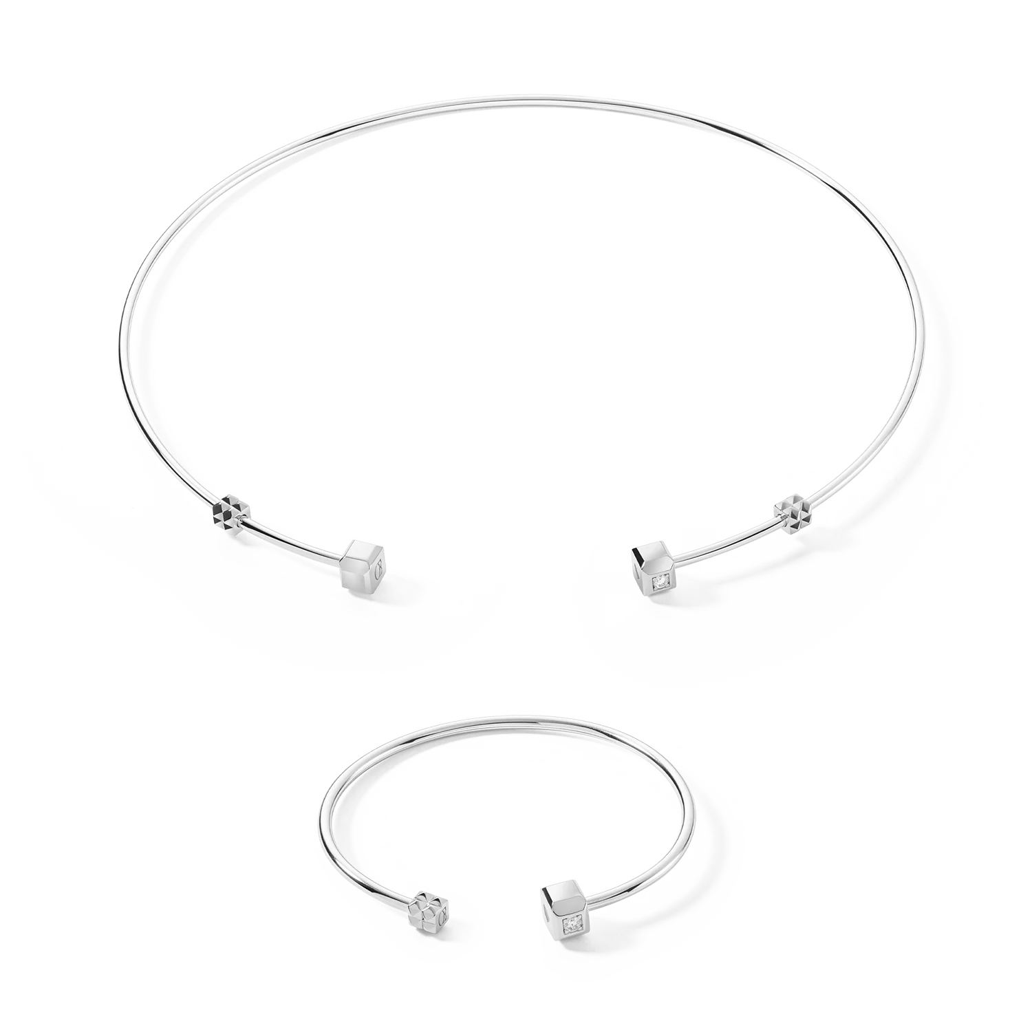 STATEMENT Collection open torque necklace silver - Image 3