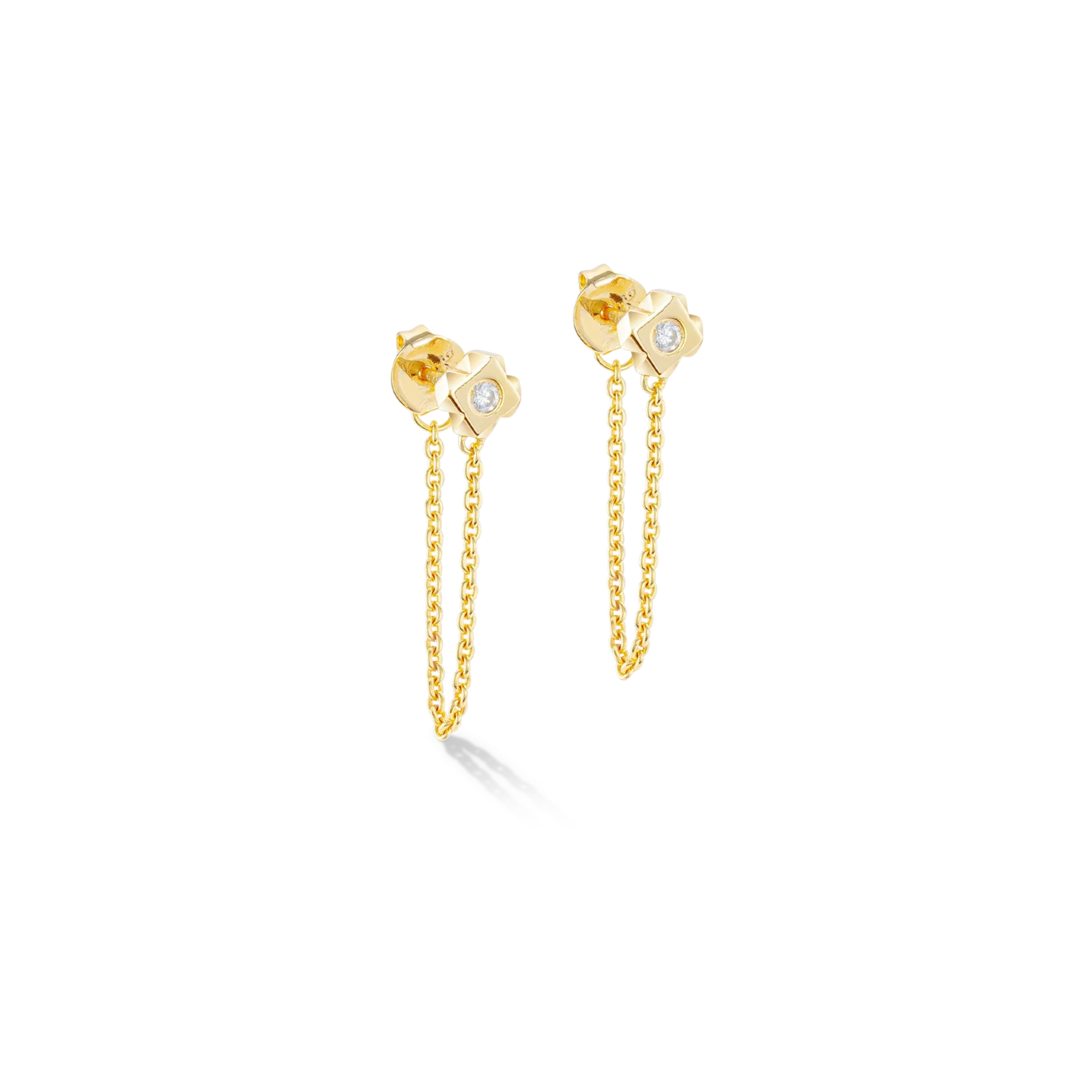 STATEMENT Collection Sparkling Spike Chain earrings 6 mm gold