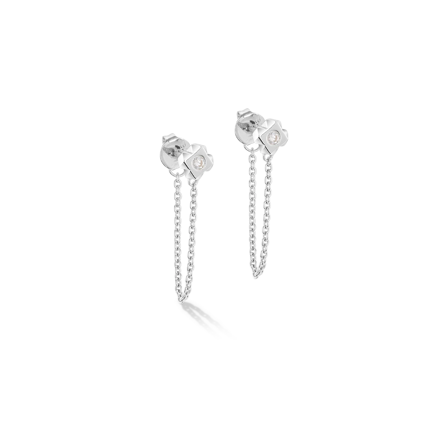 STATEMENT Collection Sparkling Spike Chain earrings 6 mm silver