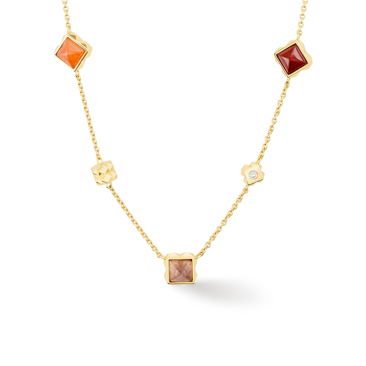 STATION Collection necklace gold-red - Image 2