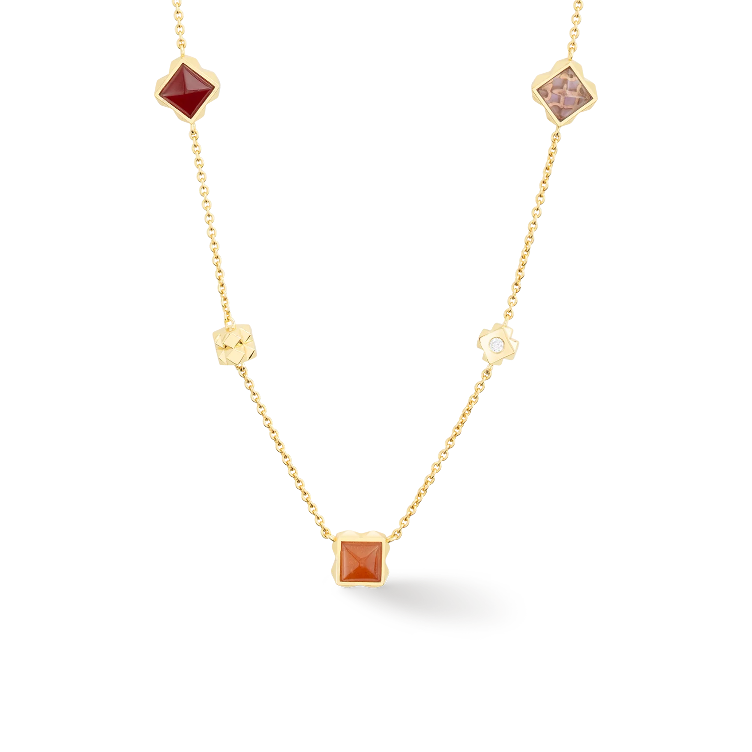 STATION Collection necklace long gold-red - Image 2