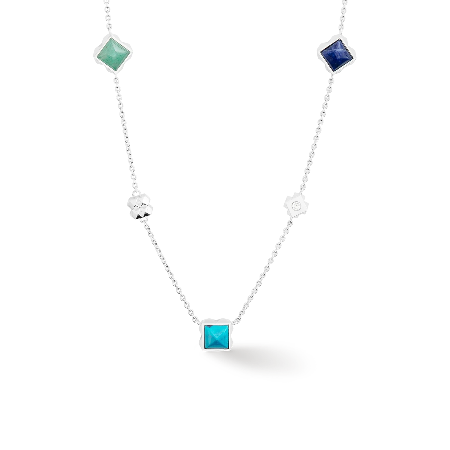 STATION Collection necklace long silver-blue - Image 3