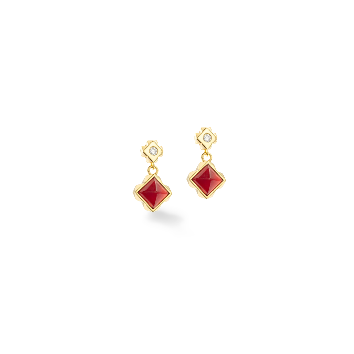 STATION Collection stud earrings gold-red