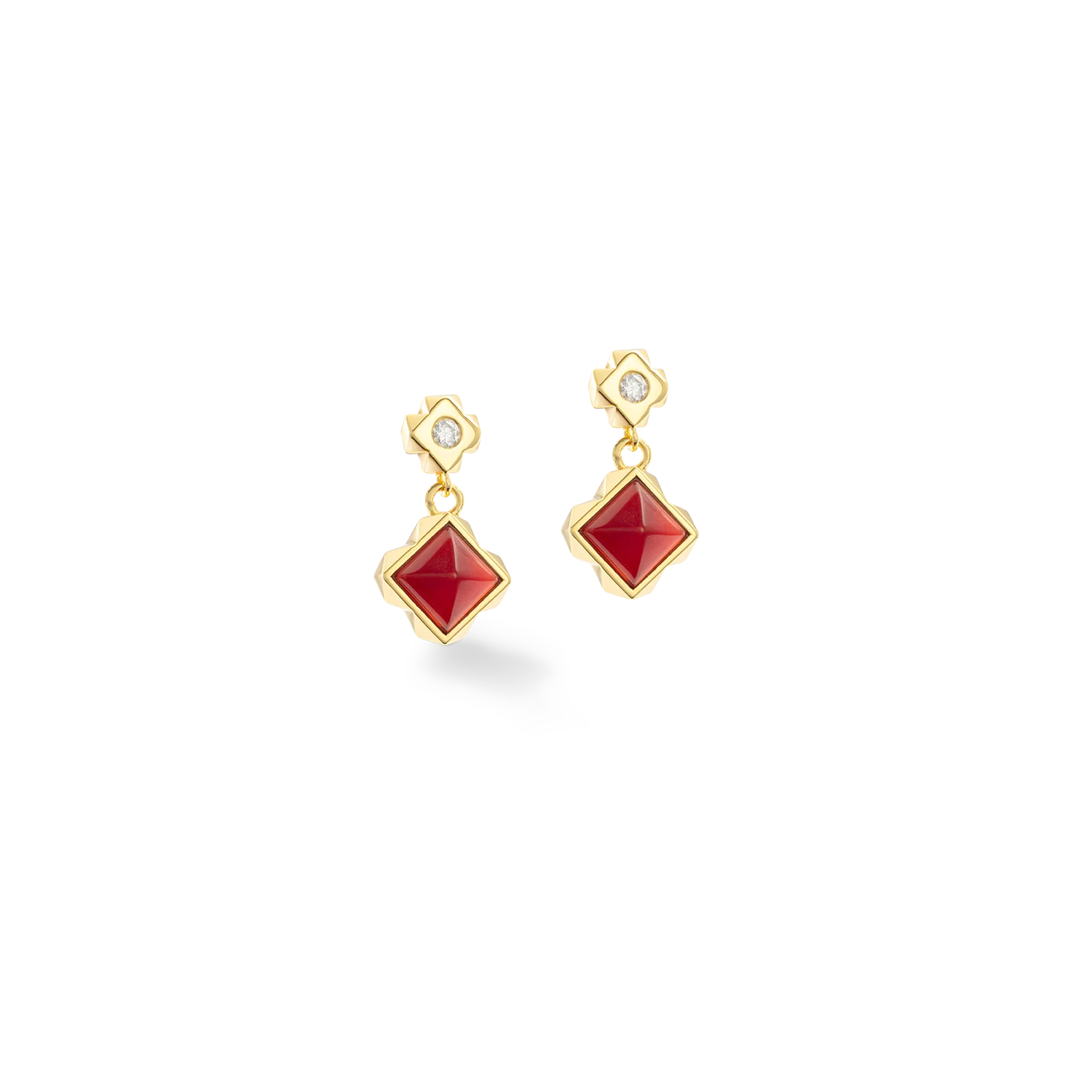 STATION Collection stud earrings gold-red - Image 2
