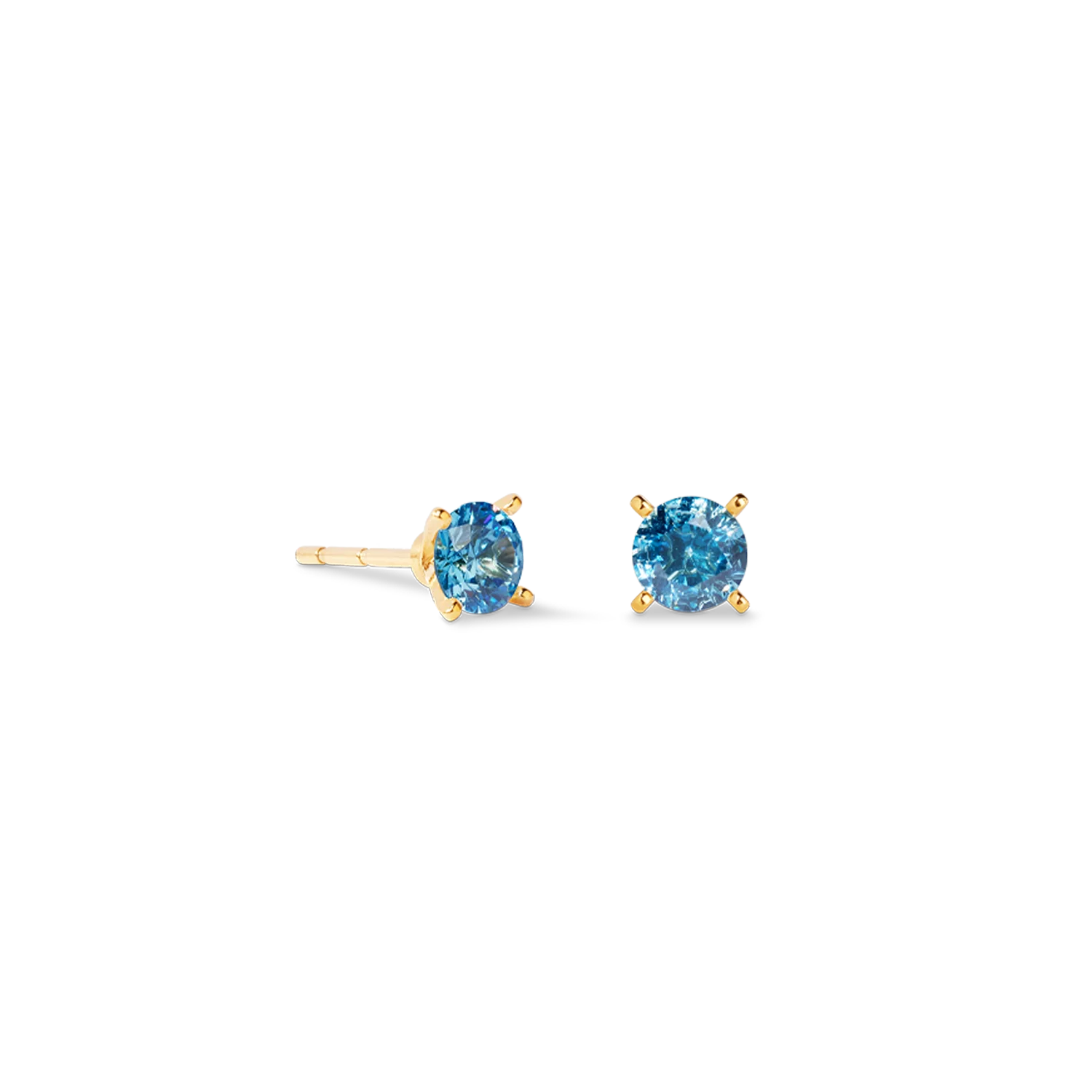 Stud earrings Glam Dot 5 mm gold-blue