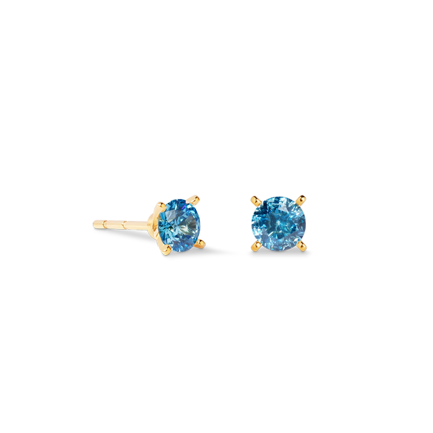 Stud earrings Glam Dot 5 mm gold-blue - Image 2