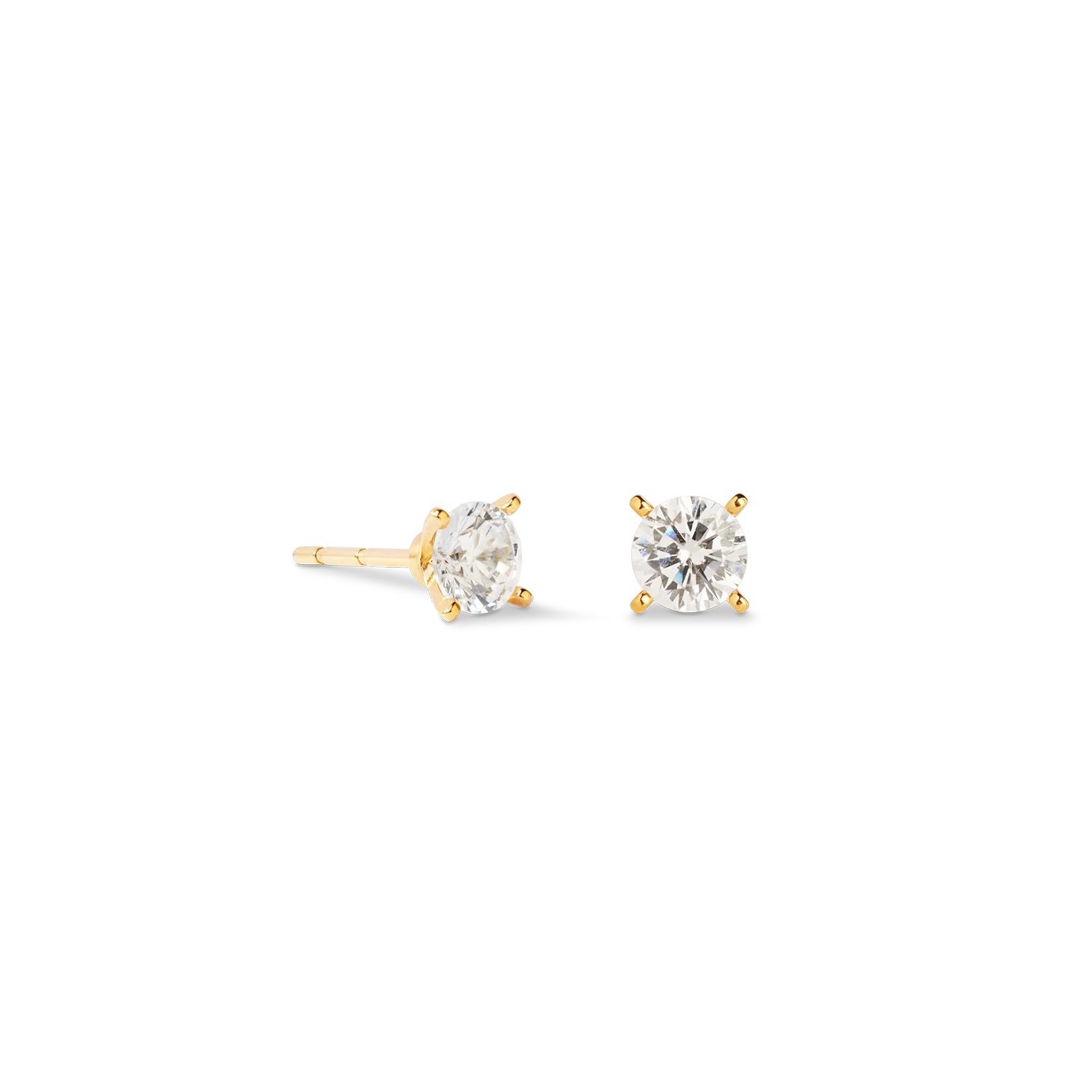 Stud earrings Glam Dot 5 mm gold-crystal