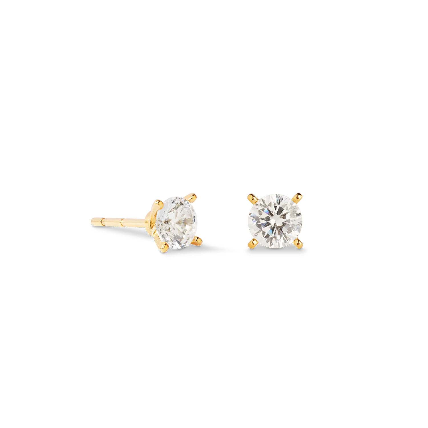 Stud earrings Glam Dot 5 mm gold-crystal - Image 2