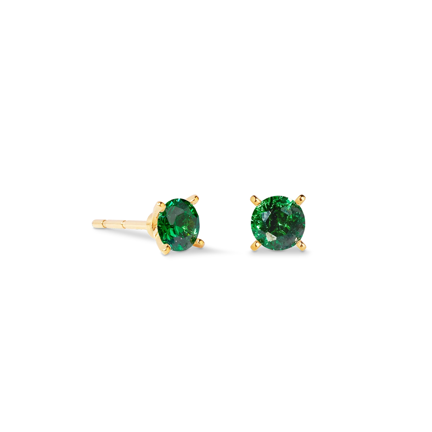 Stud earrings Glam Dot 5 mm gold-dark green - Image 2
