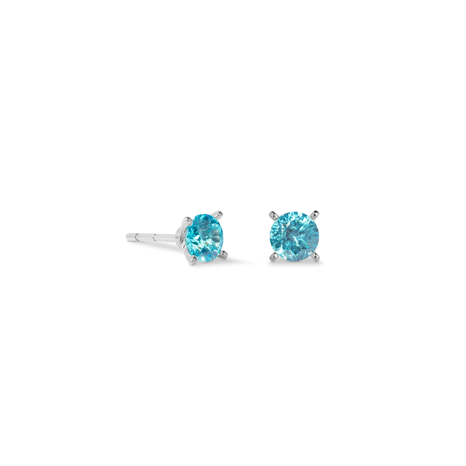 Stud earrings Glam Dot 5 mm silver-aqua