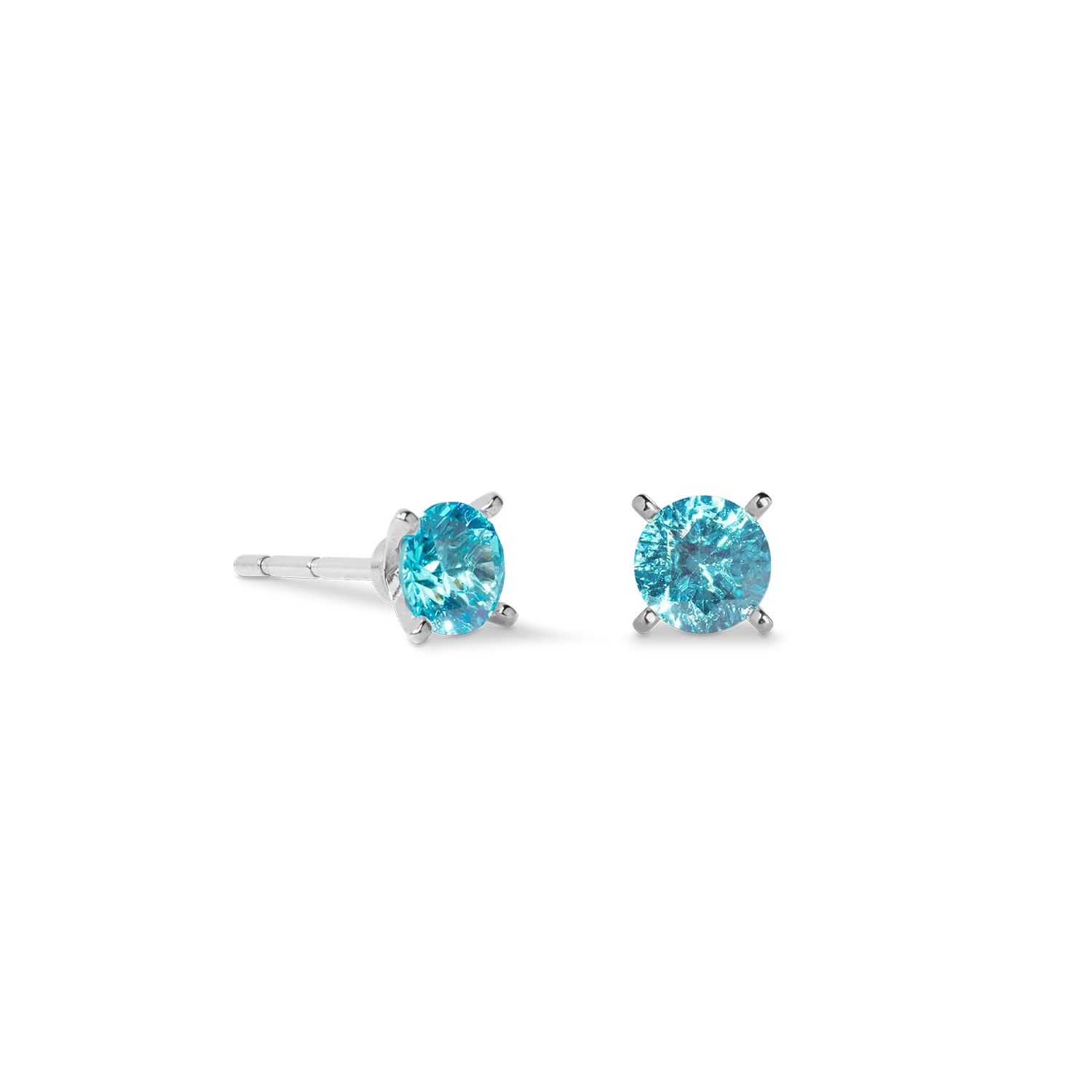 Stud earrings Glam Dot 5 mm silver-aqua - Image 2