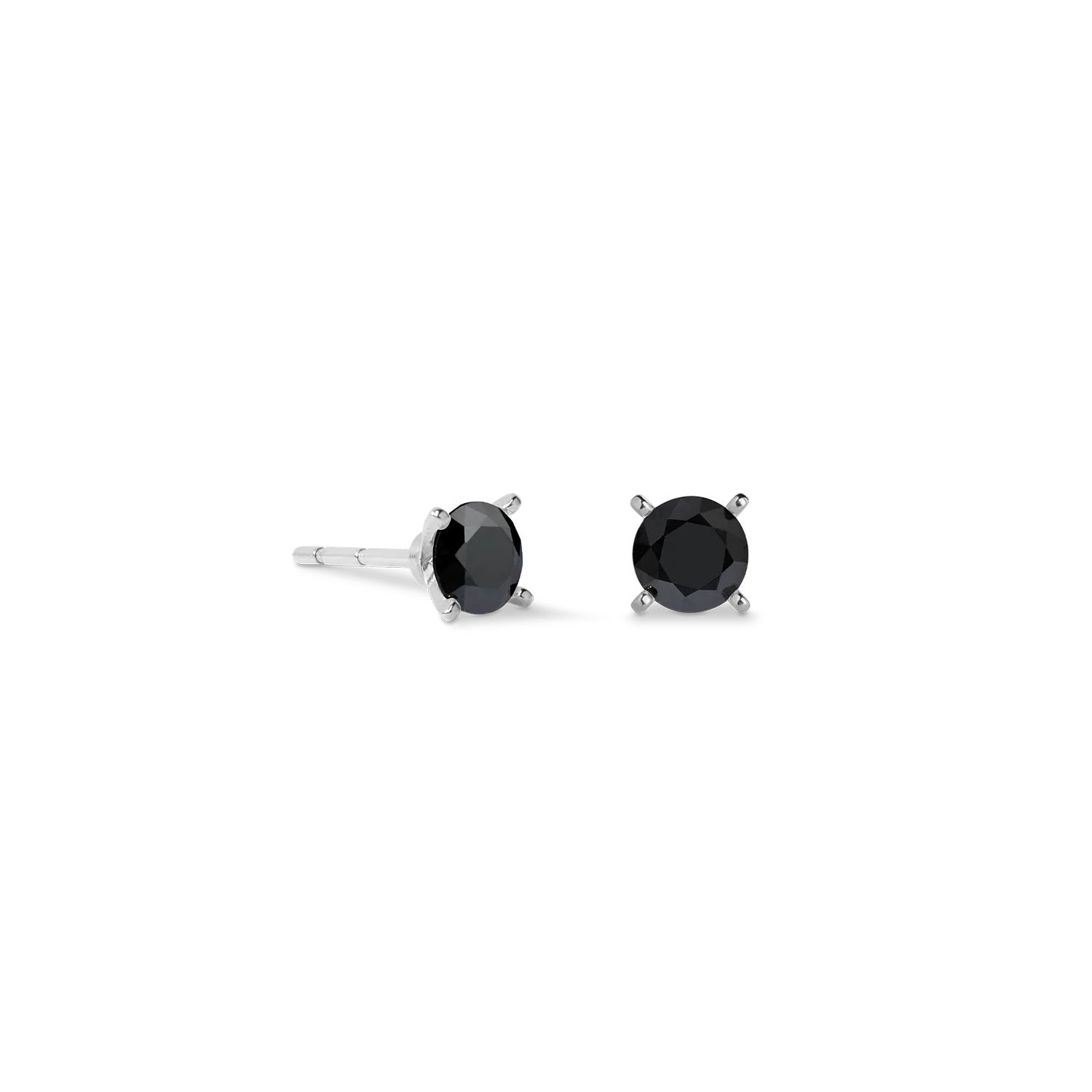 Stud earrings Glam Dot 5 mm silver-black