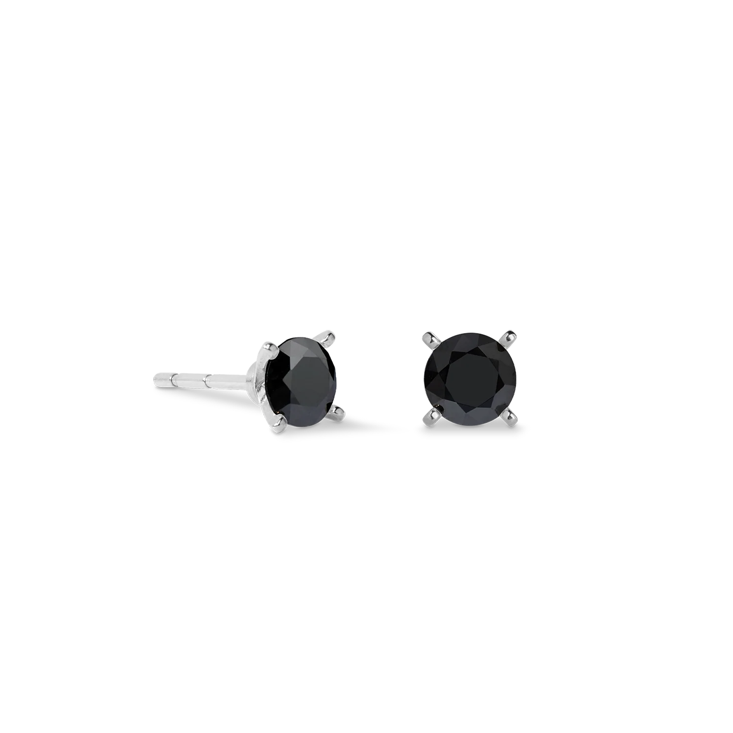 Stud earrings Glam Dot 5 mm silver-black - Image 2