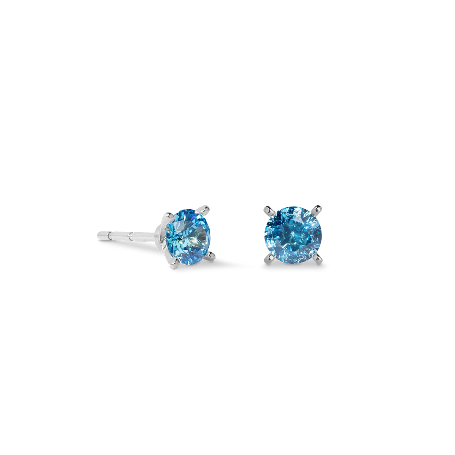 Stud earrings Glam Dot 5 mm silver-blue - Image 2